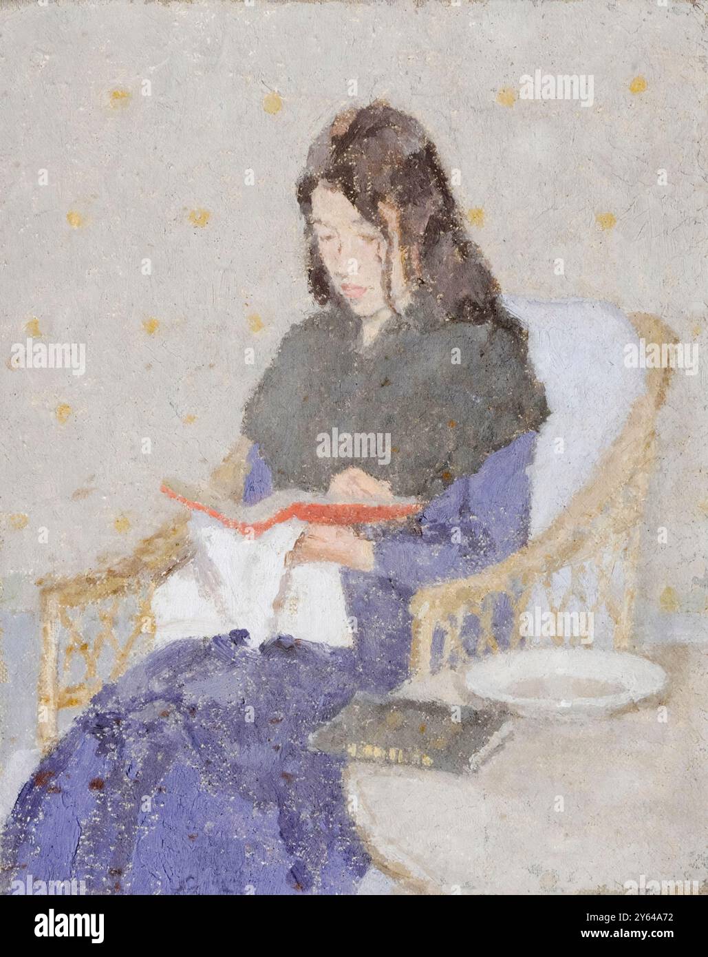La femme assise, portrait peint à l'huile sur toile par Gwen John, 1910-1920 Banque D'Images
