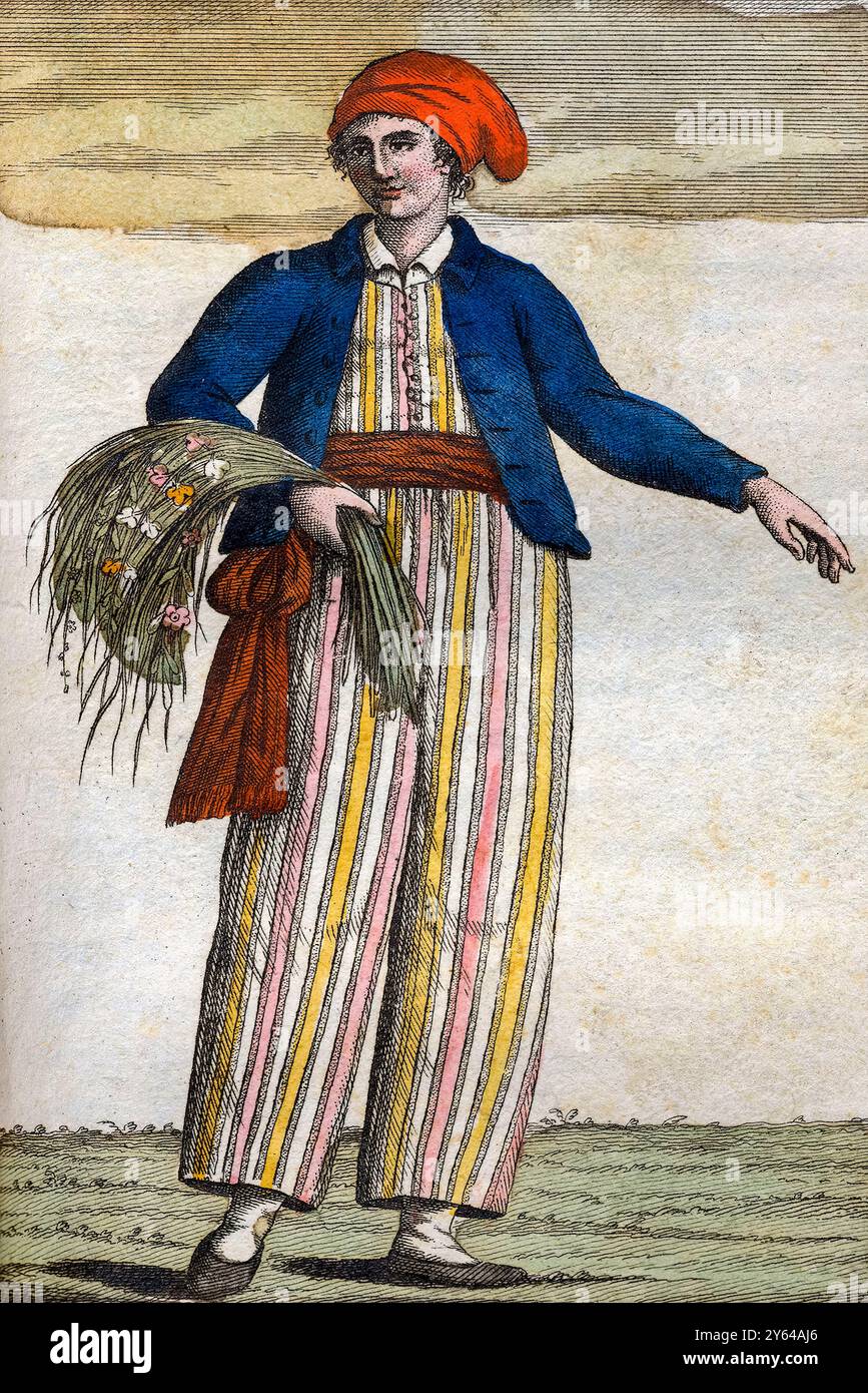 Jeanne Baret (1740-1807), première femme à faire le tour du globe par transport maritime, portrait dessiné vers 1817 Banque D'Images