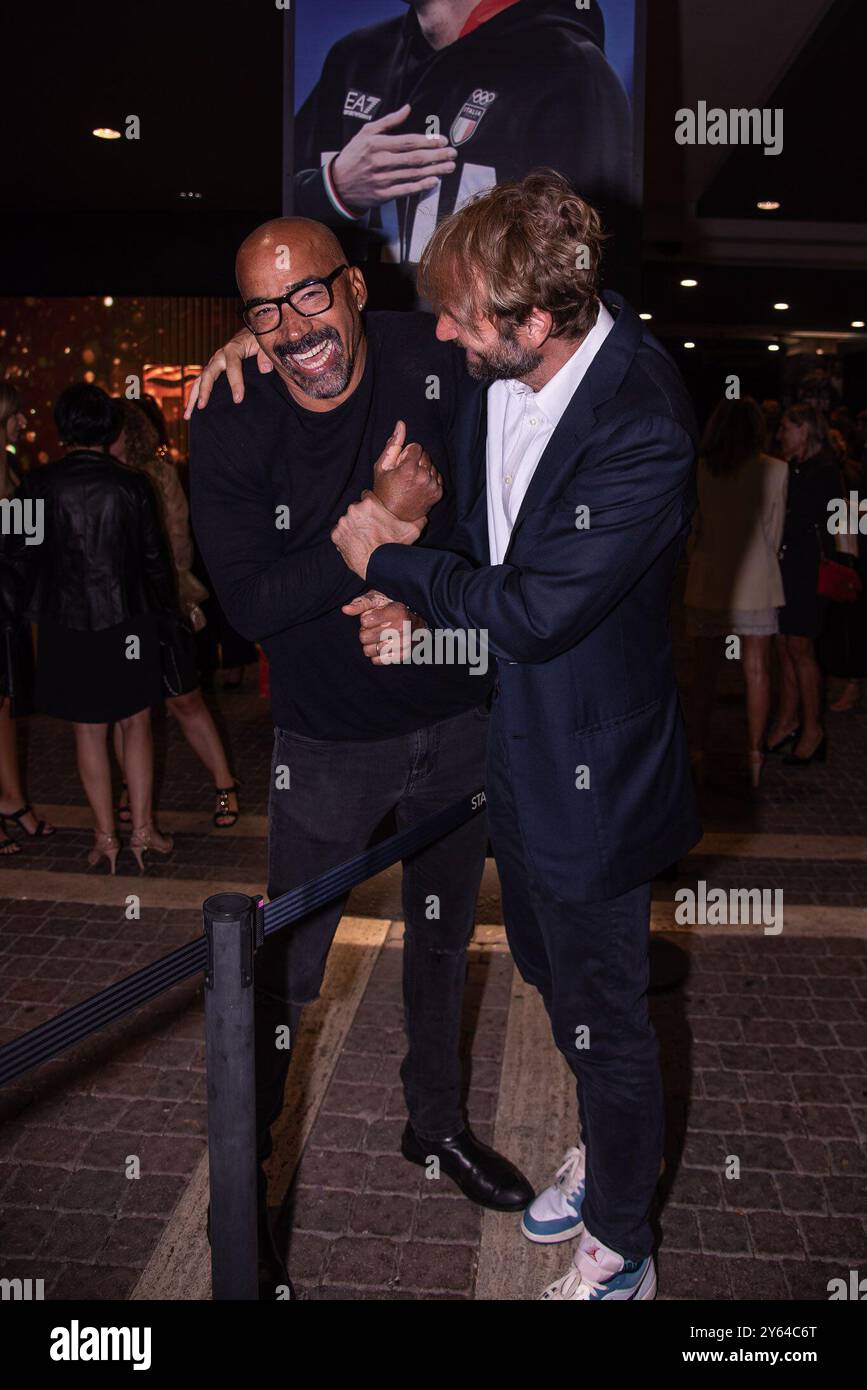 **PAS DE WEB ET DE JOURNAUX SEULEMENT POUR L'ITALIE** merveilleux le Gala des champions italiens sur la photo : Amaurys Perez avec Massimiliano Rosolino Banque D'Images
