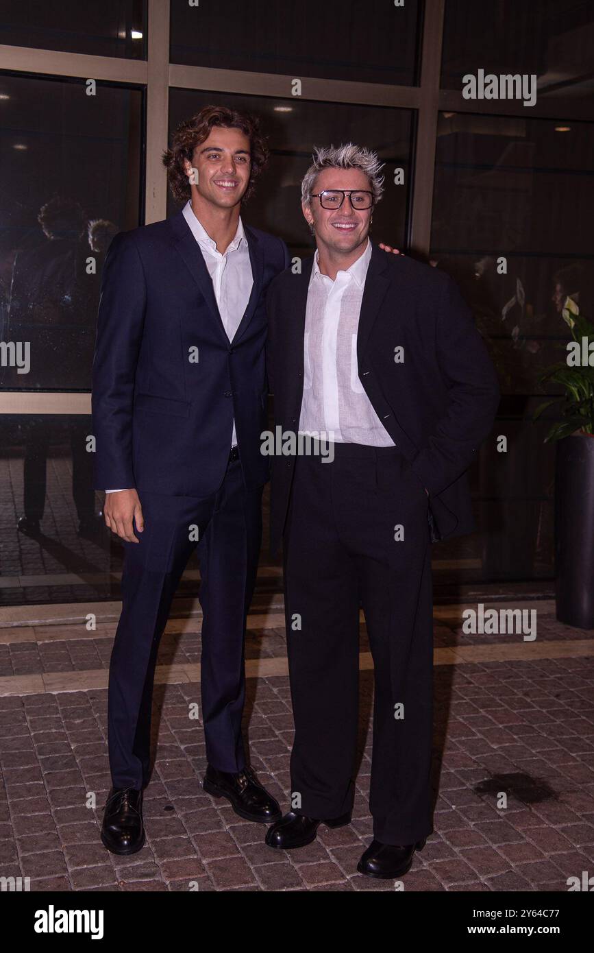**PAS DE WEB ET DE JOURNAUX SEULEMENT POUR L'ITALIE** merveilleux le Gala des champions italiens sur la photo : Thomas Ceccon avec Nicolò Martinenghi Banque D'Images