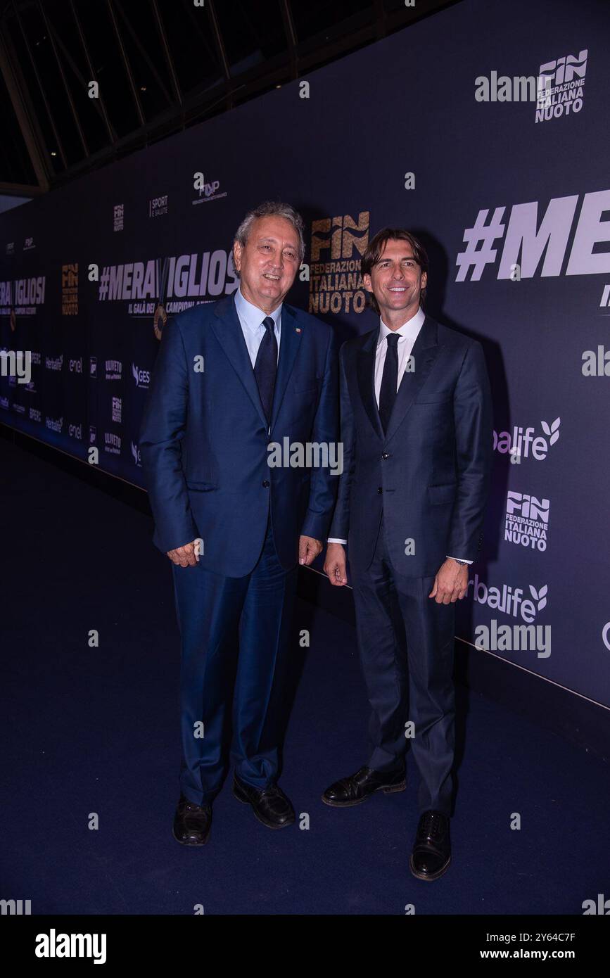 **PAS DE WEB ET DE JOURNAUX SEULEMENT POUR L'ITALIE** merveilleux le Gala des champions italiens sur la photo : Paolo Barelli avec Alessandro Onorato Banque D'Images