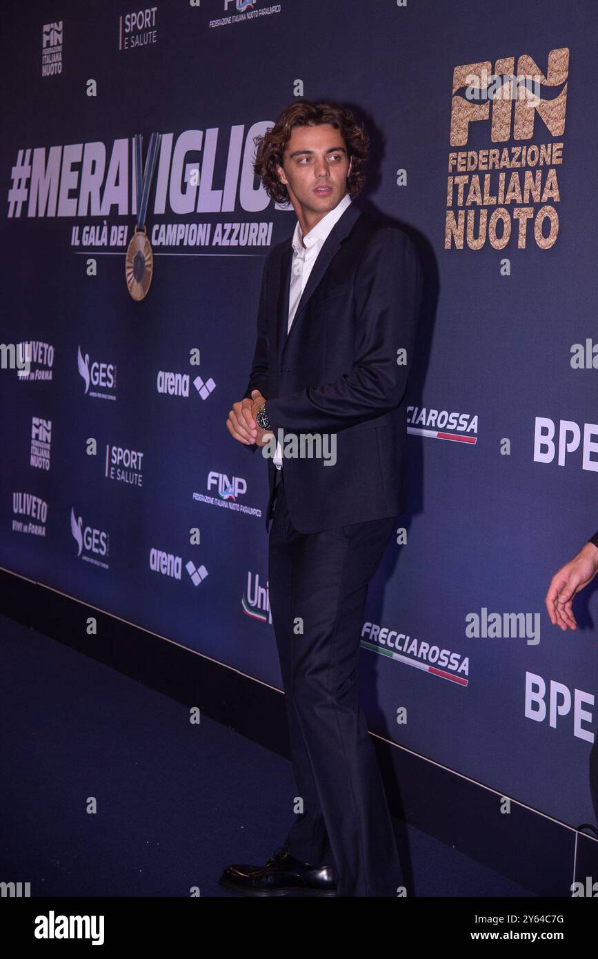 **PAS DE WEB ET DE JOURNAUX SEULEMENT POUR L'ITALIE** merveilleux le Gala des champions italiens sur la photo : Thomas Ceccon Banque D'Images