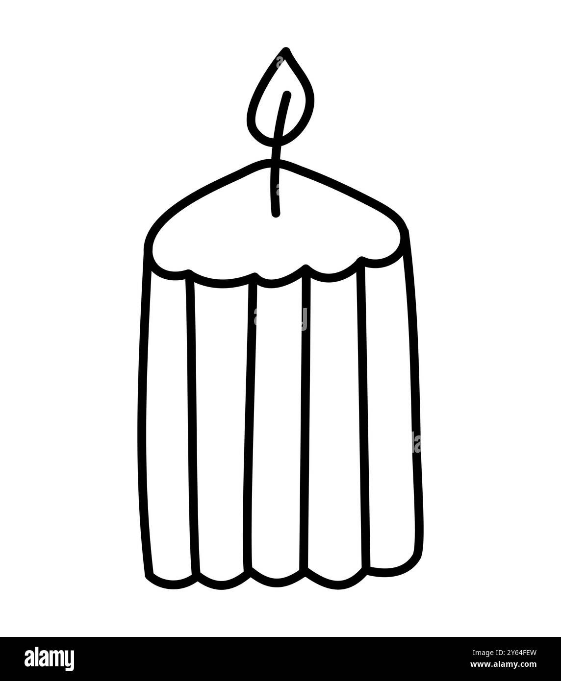bougie de ligne dessinée à la main esthétique. Illustration plate de contour vectoriel coloré isolée sur fond. elément décoratif pour carte de voeux, bande Illustration de Vecteur