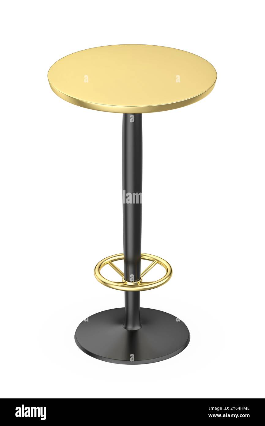 Table de barre de couleur or et noir sur fond blanc Banque D'Images