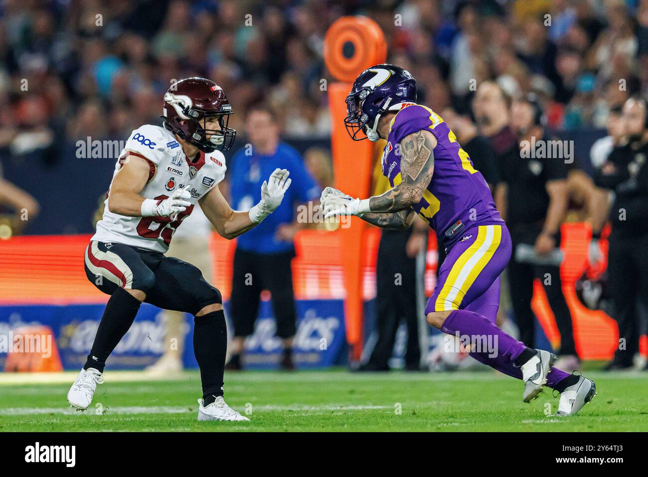 Gelsenkirchen, Deutschland. 22 septembre 2024. firo : 22/09/2024, Football américain, ELF, Ligue européenne de football, Championnat 2024, Rhein Fire vs Vienna Vikings - Credit : dpa/Alamy Live News Banque D'Images