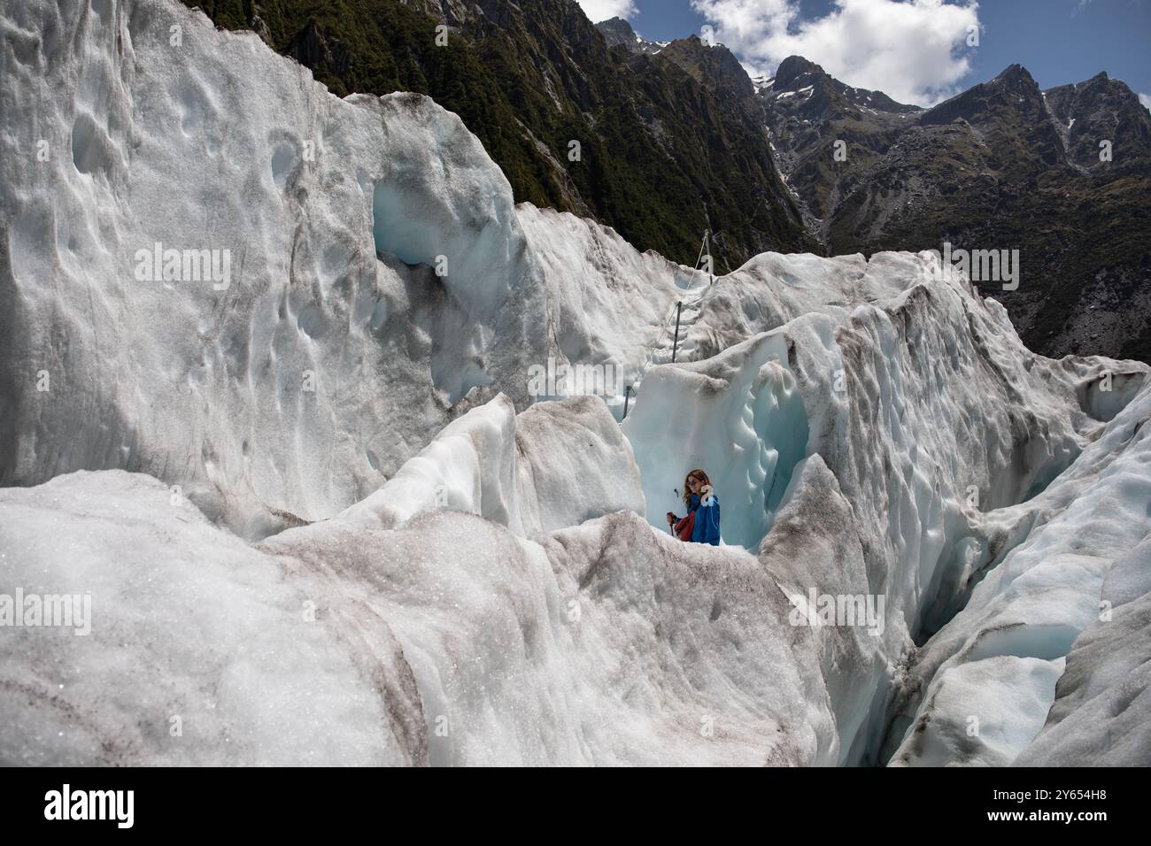 Images de paysages prises à l'intérieur du glacier Franz Josef. Banque D'Images