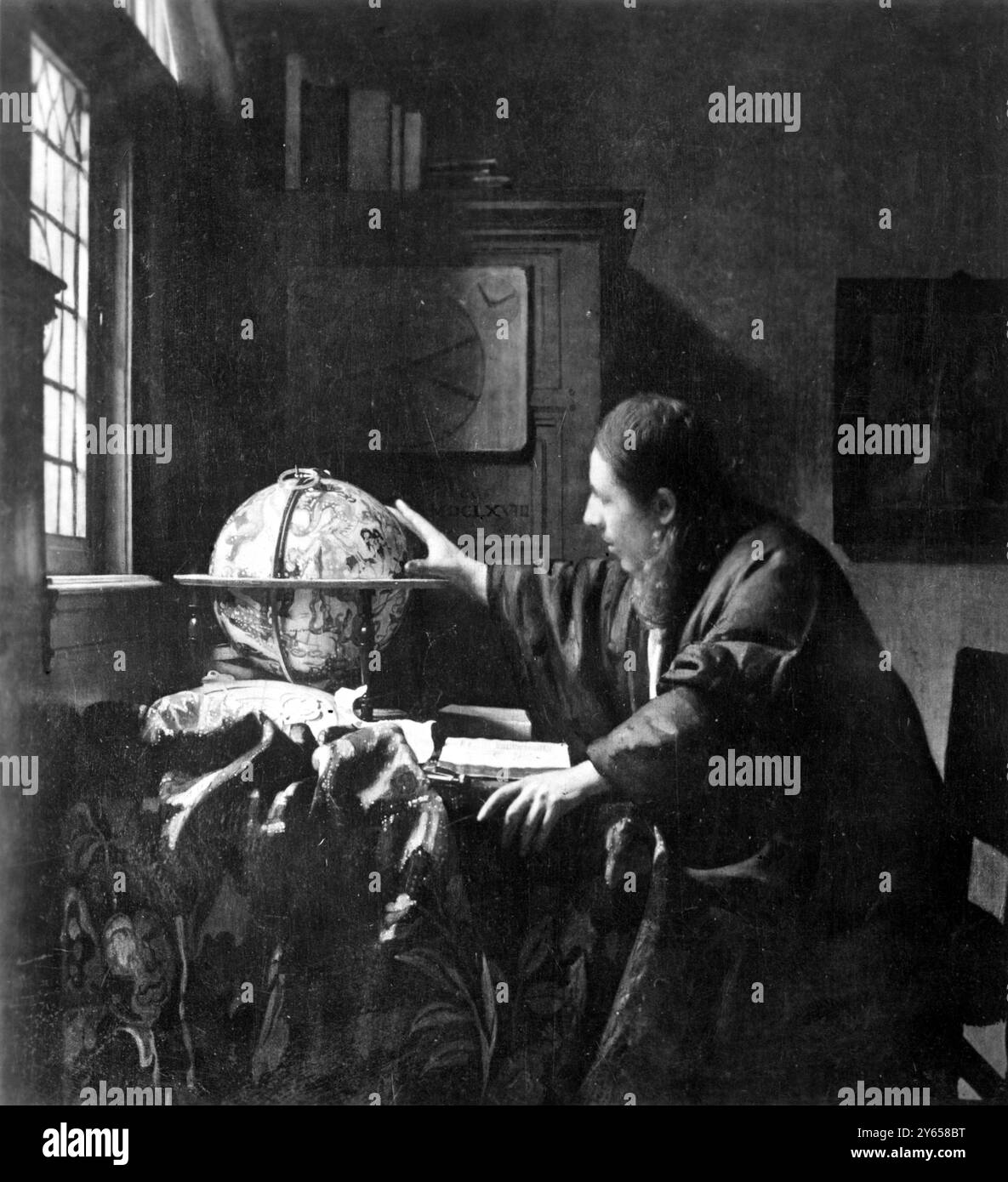 Butin de guerre nazi dans les mines de sel d'Altaussee , Autriche . Johannes Vermeer ' L'astronome ' , l'un des trésors artistiques que l'on pensait avoir été la propriété de Rothschild , confisqué à Paris par l' ERR . Banque D'Images