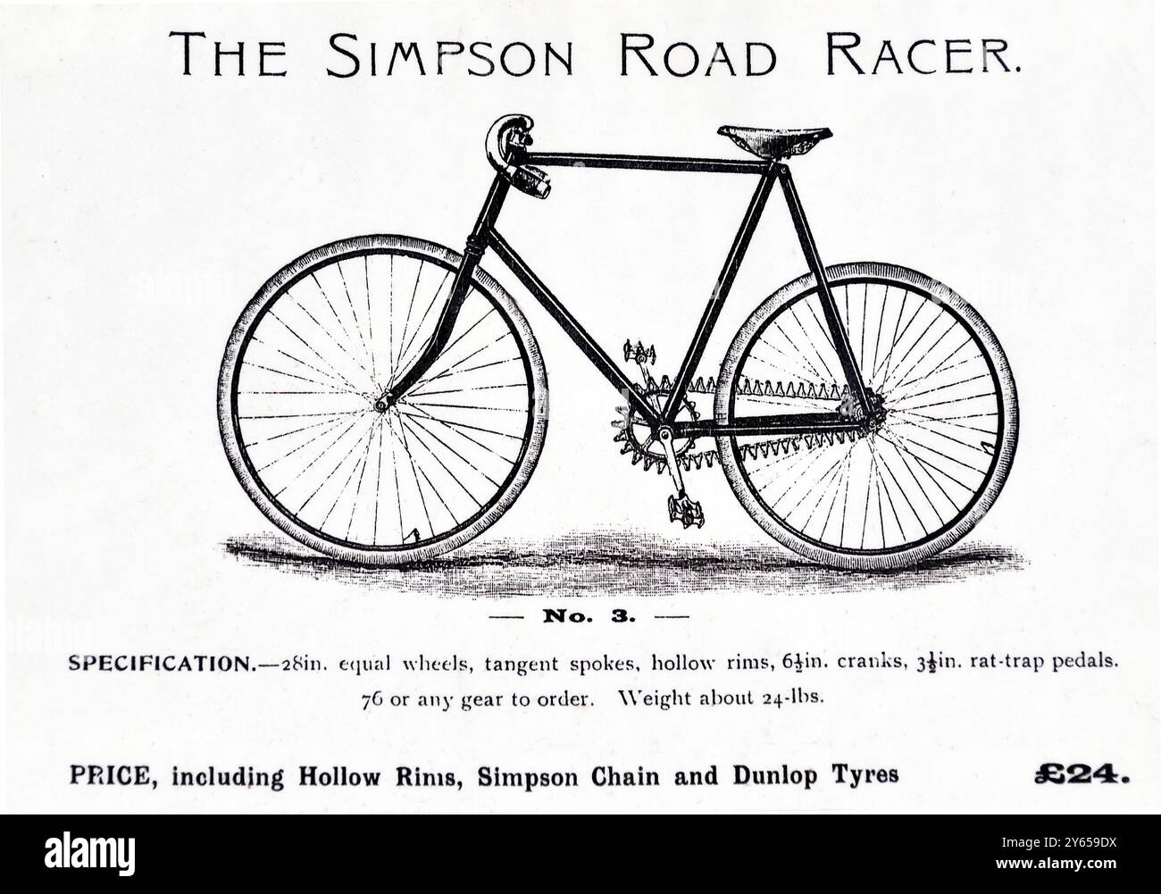 illustration historique de simpson road racer bicyle suffolk, angleterre Banque D'Images