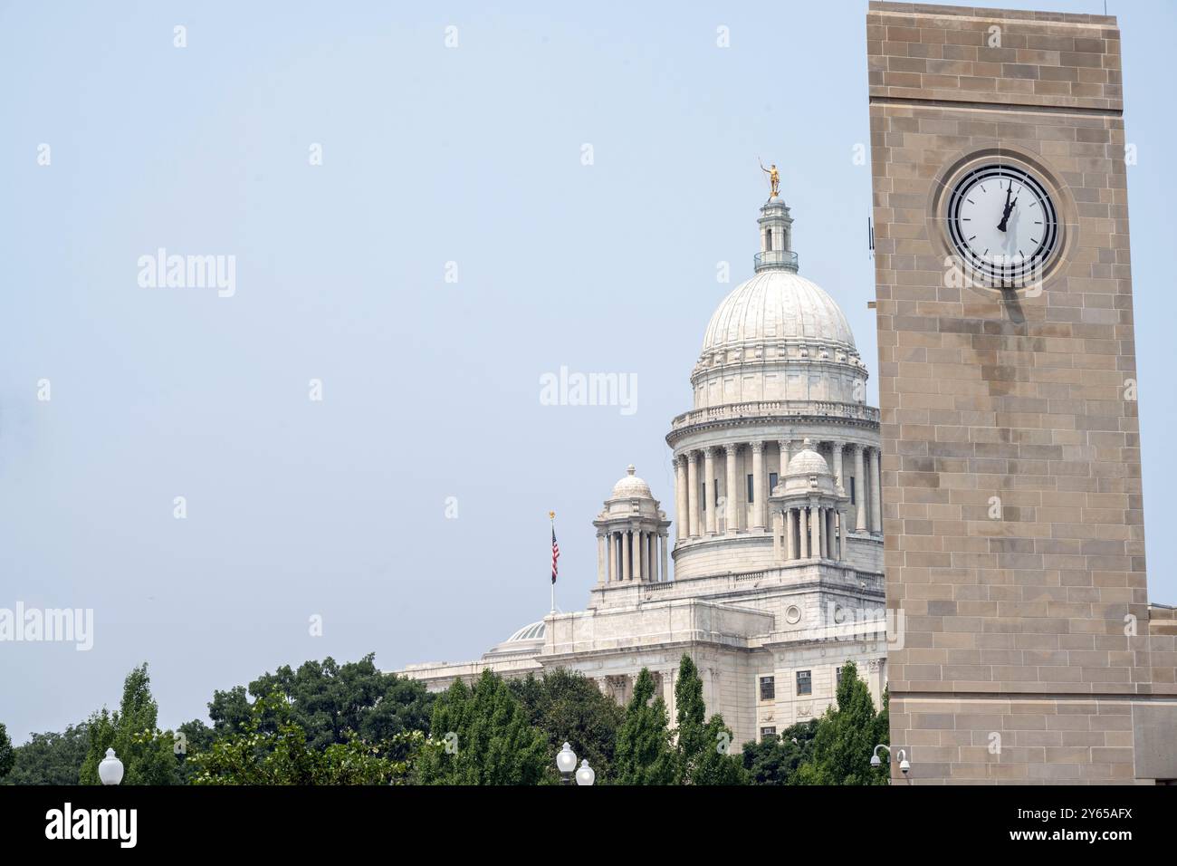 Le State House Capitol Building dans le centre-ville de Providence, Rhode Island. Banque D'Images