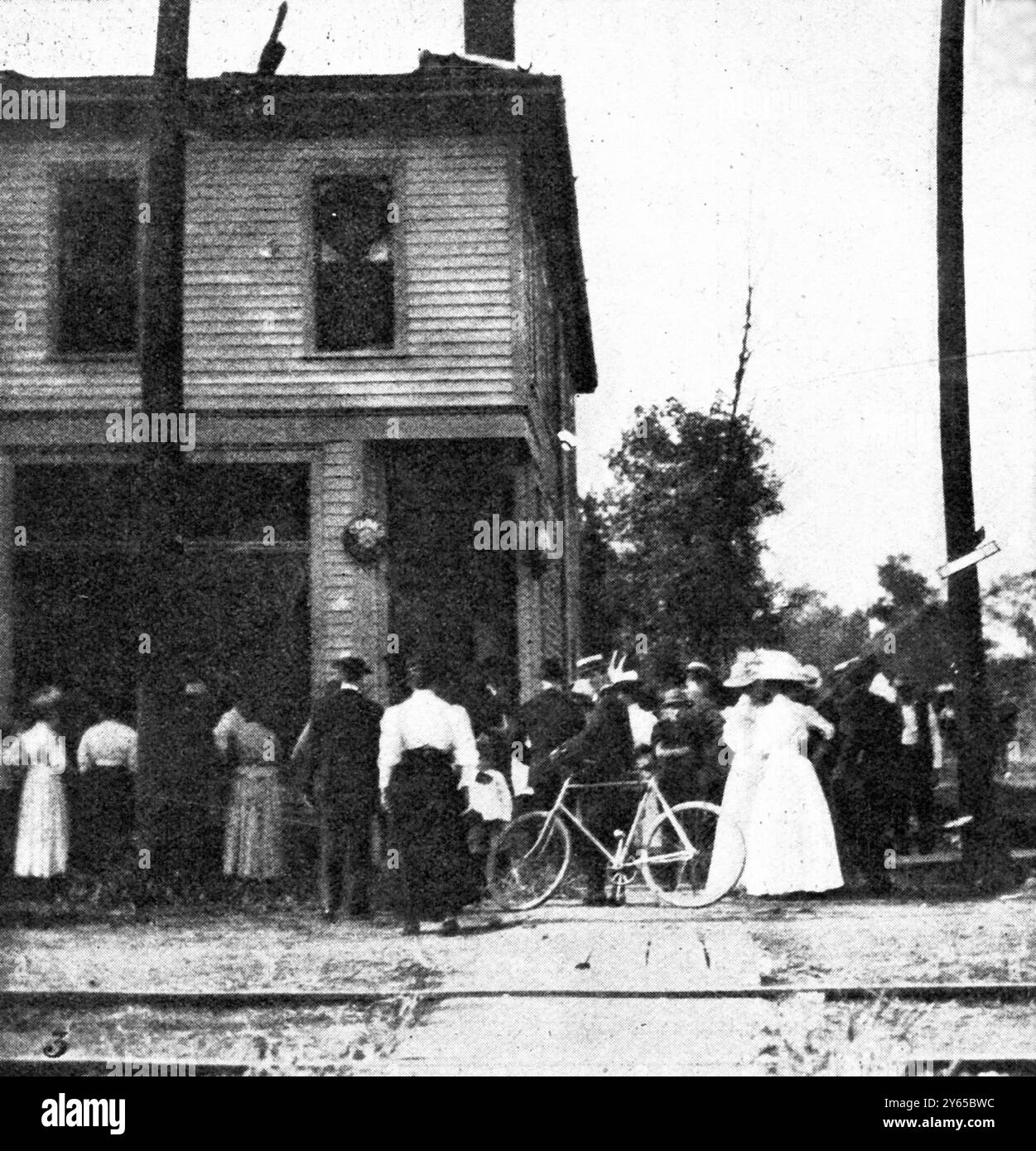 Lynch Law ; l'émeute raciale à Springfield , USA . - Où le premier homme a été pendu ; Bob Evans a plongé , qui a été brûlé . - 1908 Banque D'Images