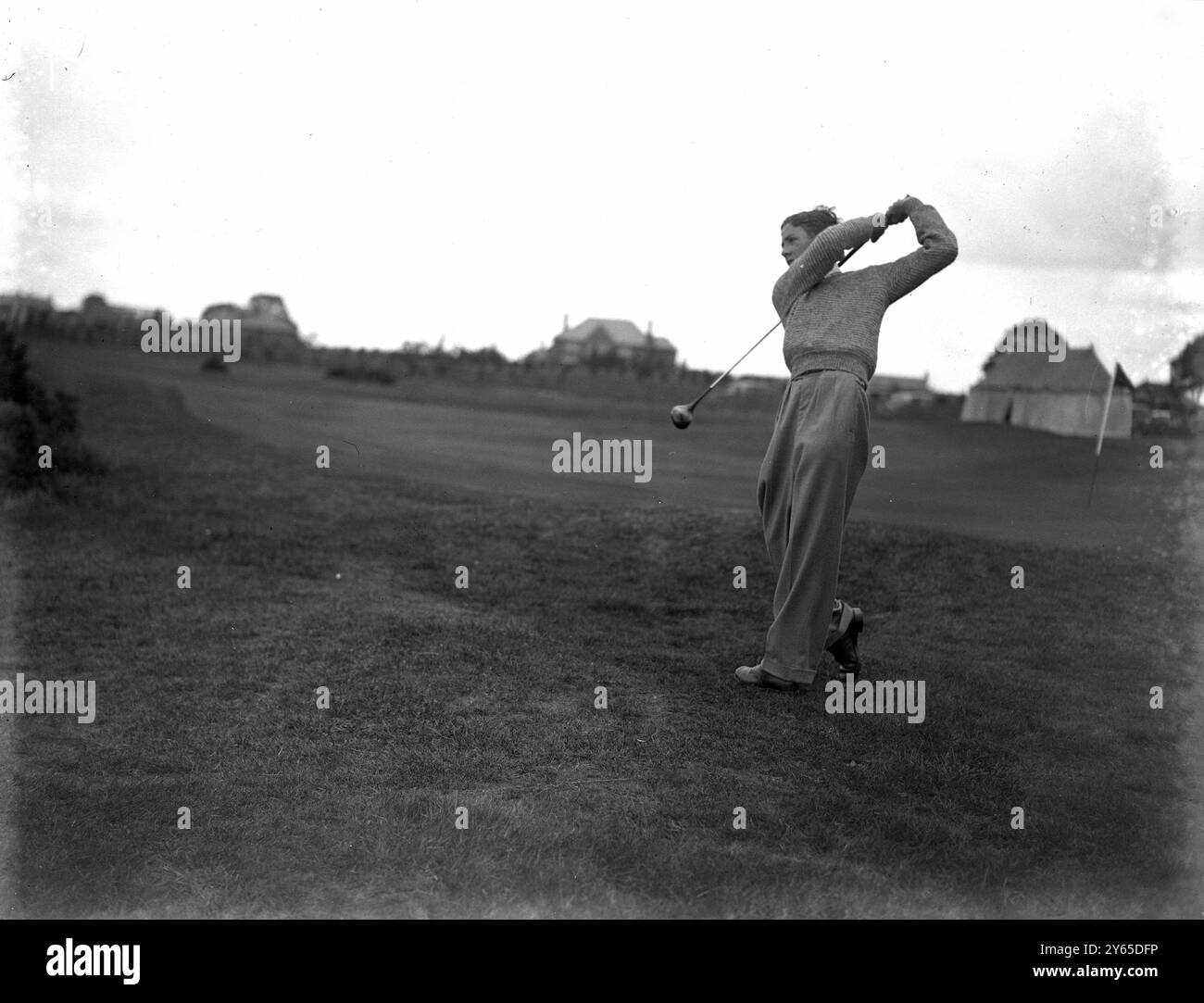 Championnat amateur de golf garçons à Moortown , Leeds . A G l Lowe ( College School , Colwyn Bay ) , le plus jeune joueur ( âgé de 15 ans ) à entrer dans les huit derniers . 1934 Banque D'Images