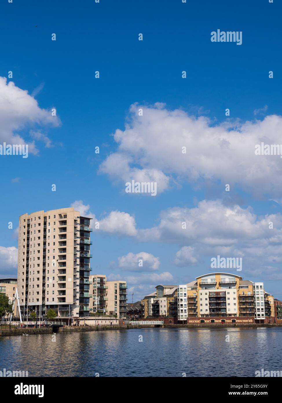 Housing Developments, Roath Lock, Cardiff Bay, Cardiff, pays de Galles, UK, GB. Banque D'Images