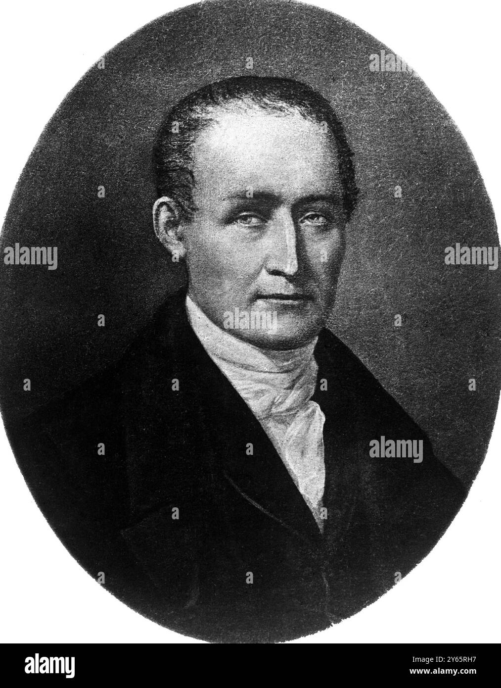 Joseph Nicéphore Niepce de Chalon-sur-Saône , qui, en 1825, produisit des 'images permanentes' sous l'influence des radiations solaires , donnant au procédé le nom d'héliographie . Banque D'Images