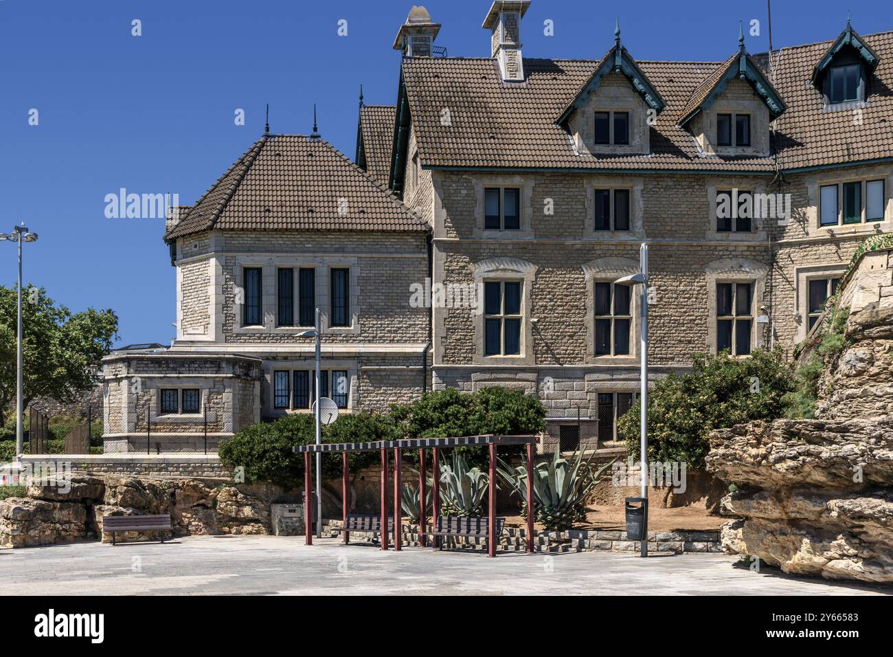 XXe siècle Palacio dos Duques de Palmela par l'architecte Thomas Henry Wyatt dans la ville portugaise de Cascais, Cascais, Portugal. Europe Banque D'Images