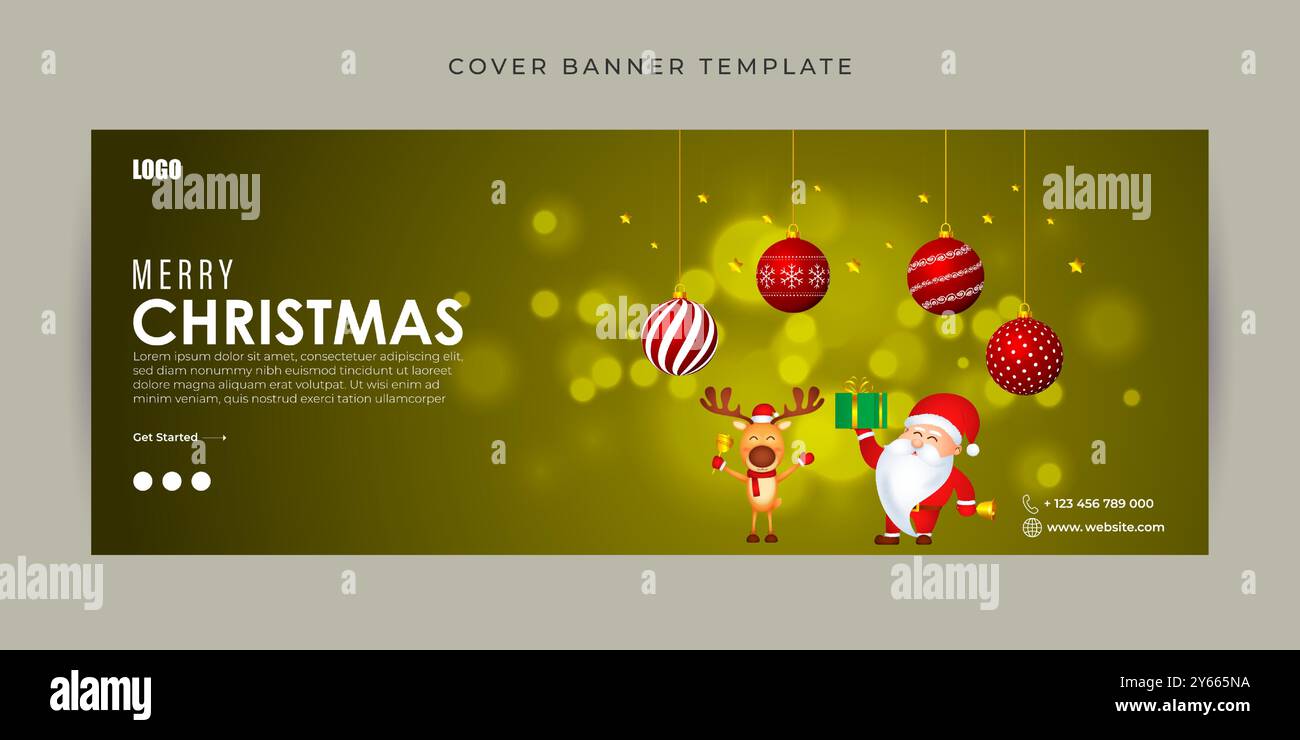 Illustration vectorielle du modèle de bannière de couverture de Merry Christmas Facebook Illustration de Vecteur