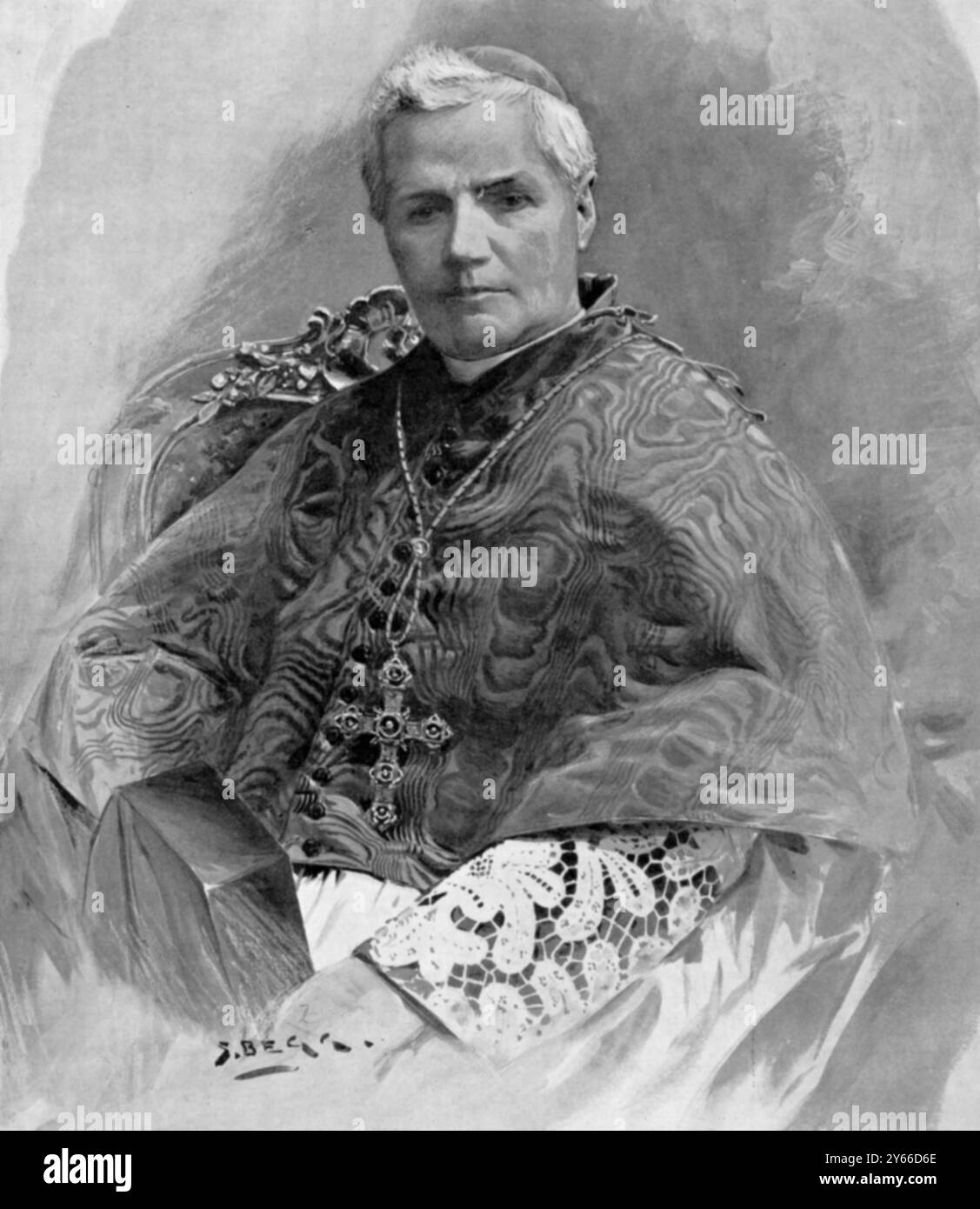 Le nouveau Pape Giuseppe Cardinal Sarto, ex Patriarche de Venise né le 2 juin 1835 a élu souverain Pontife le 4 août 1903 Banque D'Images
