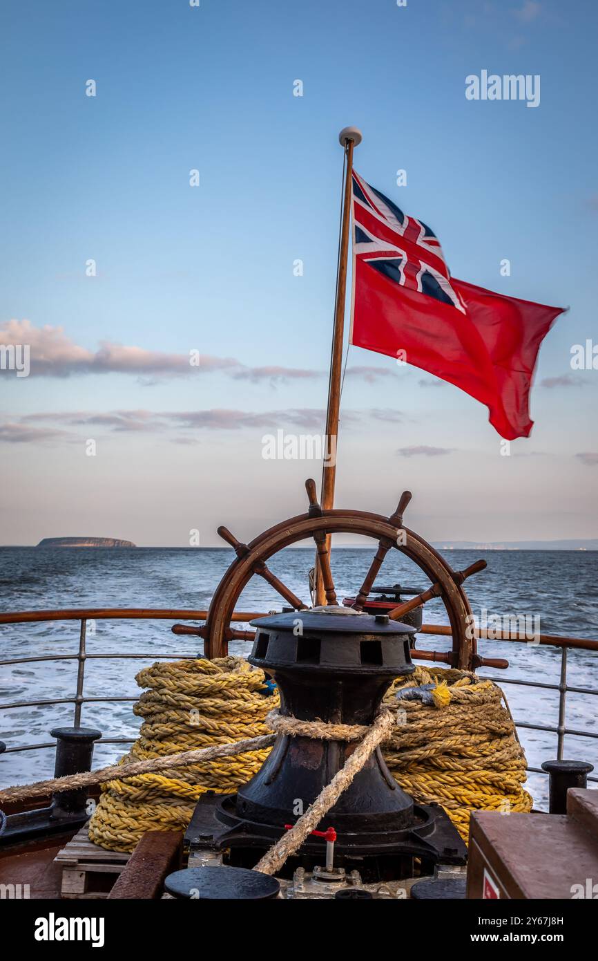 La poupe du Paddle Steamer « Waverley », Bristol Channel, Royaume-Uni Banque D'Images