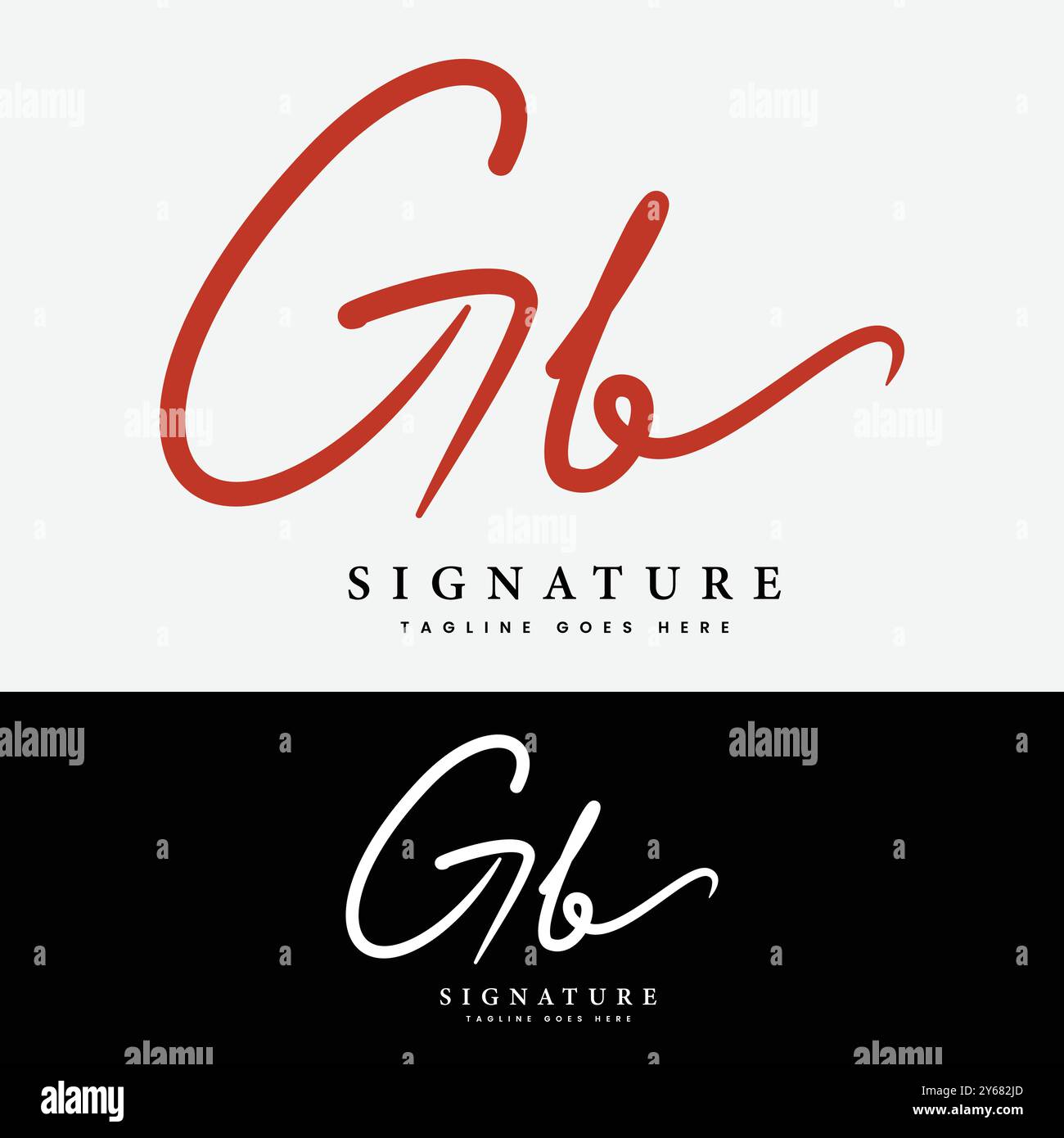 G, B, GB lettre initiale logo. Logo de signature manuscrite Alphabet GB Illustration de Vecteur