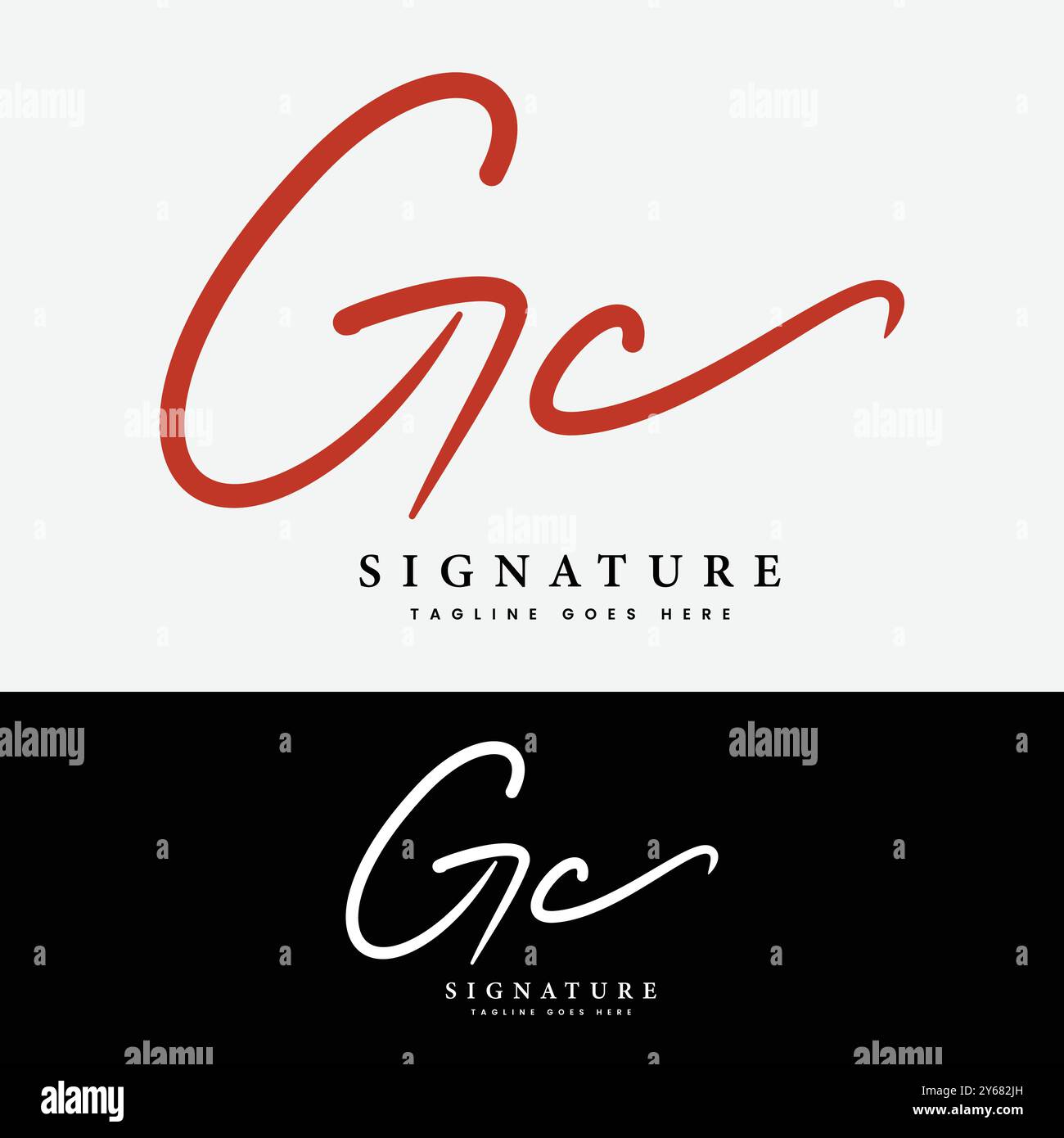 G, C, GC lettre initiale logo. Logo de signature manuscrite Alphabet GC Illustration de Vecteur