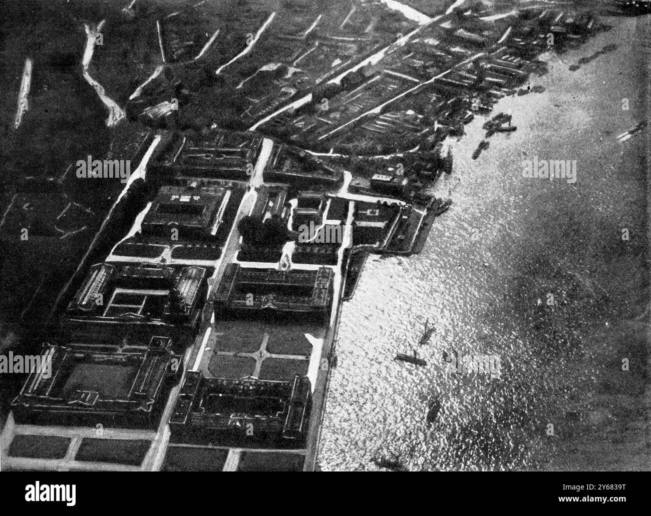 Les premières photographies prises depuis un dirigeable au-dessus de l'hôpital London Greenwich depuis Une hauteur de 1500 pieds le 27 septembre 1902 Banque D'Images