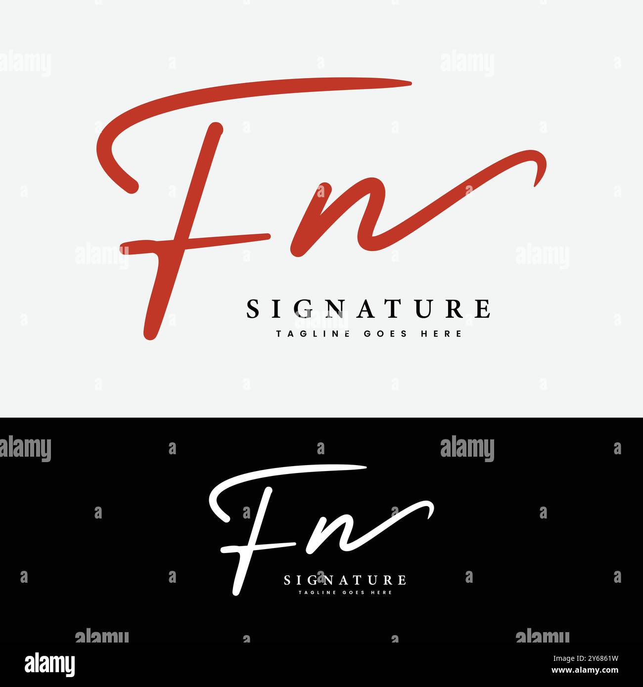F, N, FN lettre initiale logo. Logo de signature manuscrite alphabet FN Illustration de Vecteur