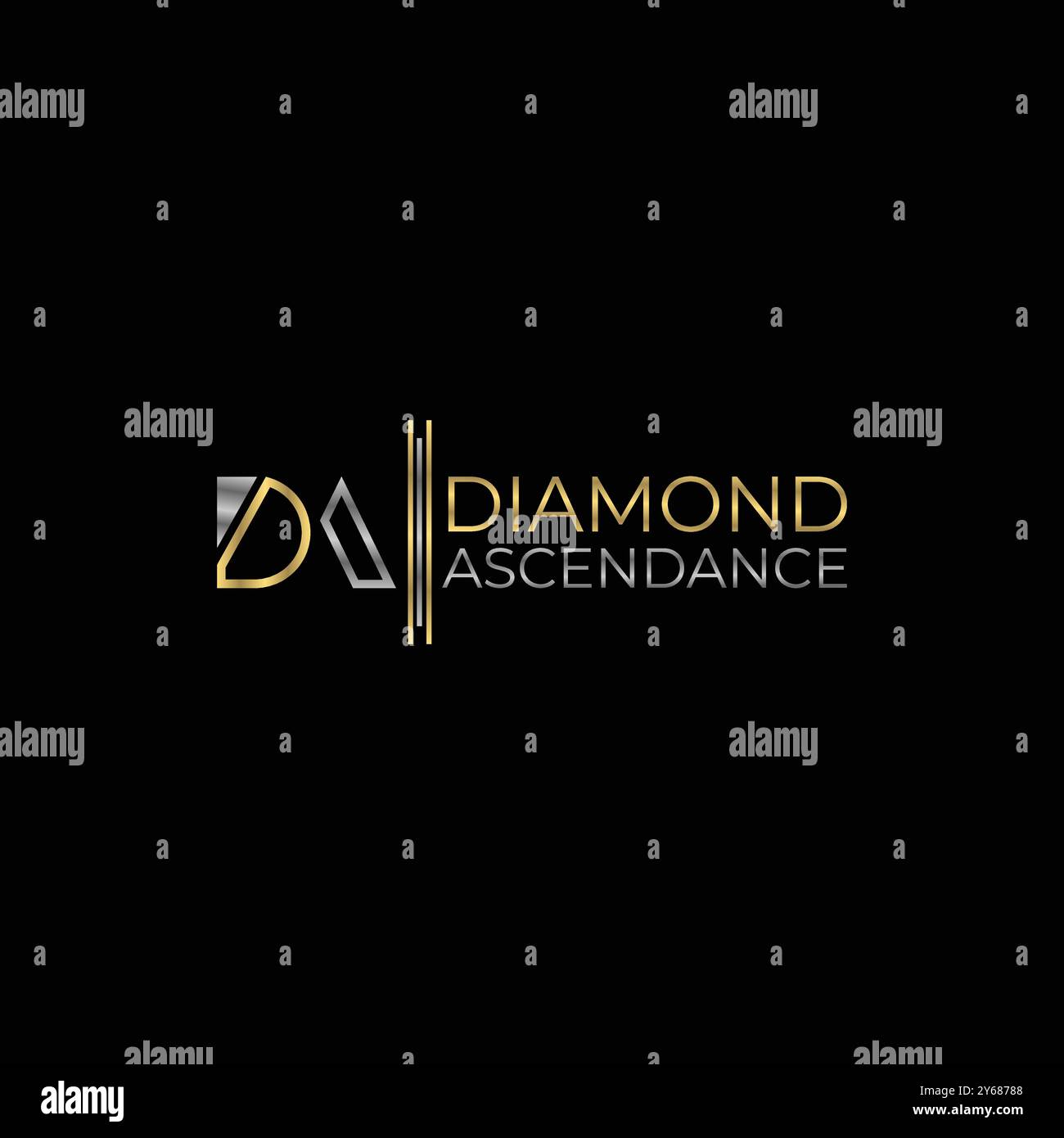 Modèle de conception du logo DA de lettre initiale. Lettre abstraite DA logo lié. Luxe d'ascension de diamant Illustration de Vecteur