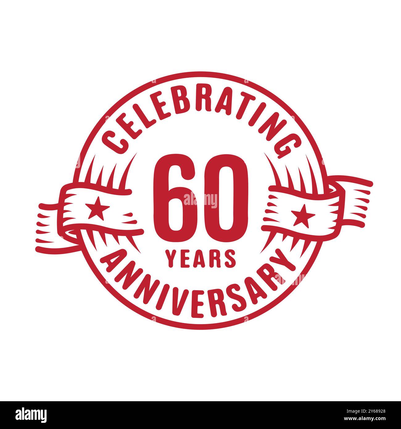 modèle de conception de logo de 60 ans. vecteur et illustration du 60e anniversaire. Illustration de Vecteur