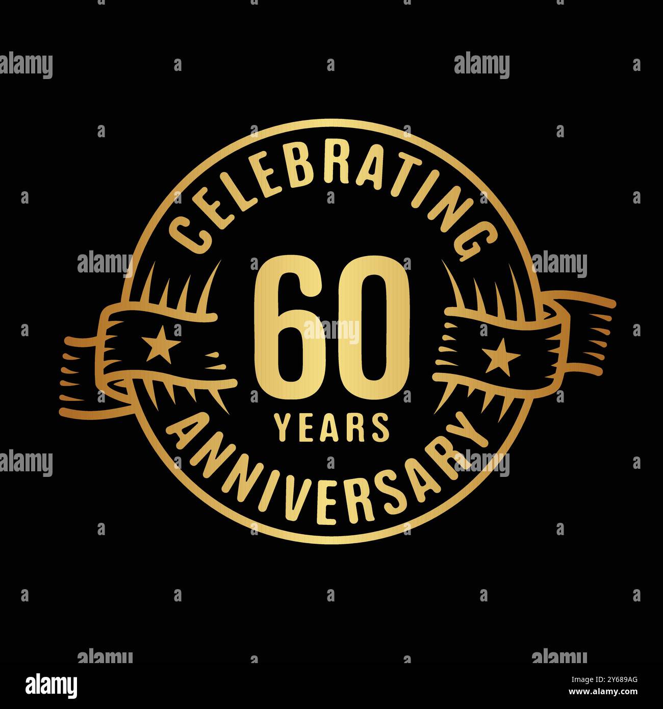 modèle de conception de logo de 60 ans. vecteur et illustration du 60e anniversaire. Illustration de Vecteur