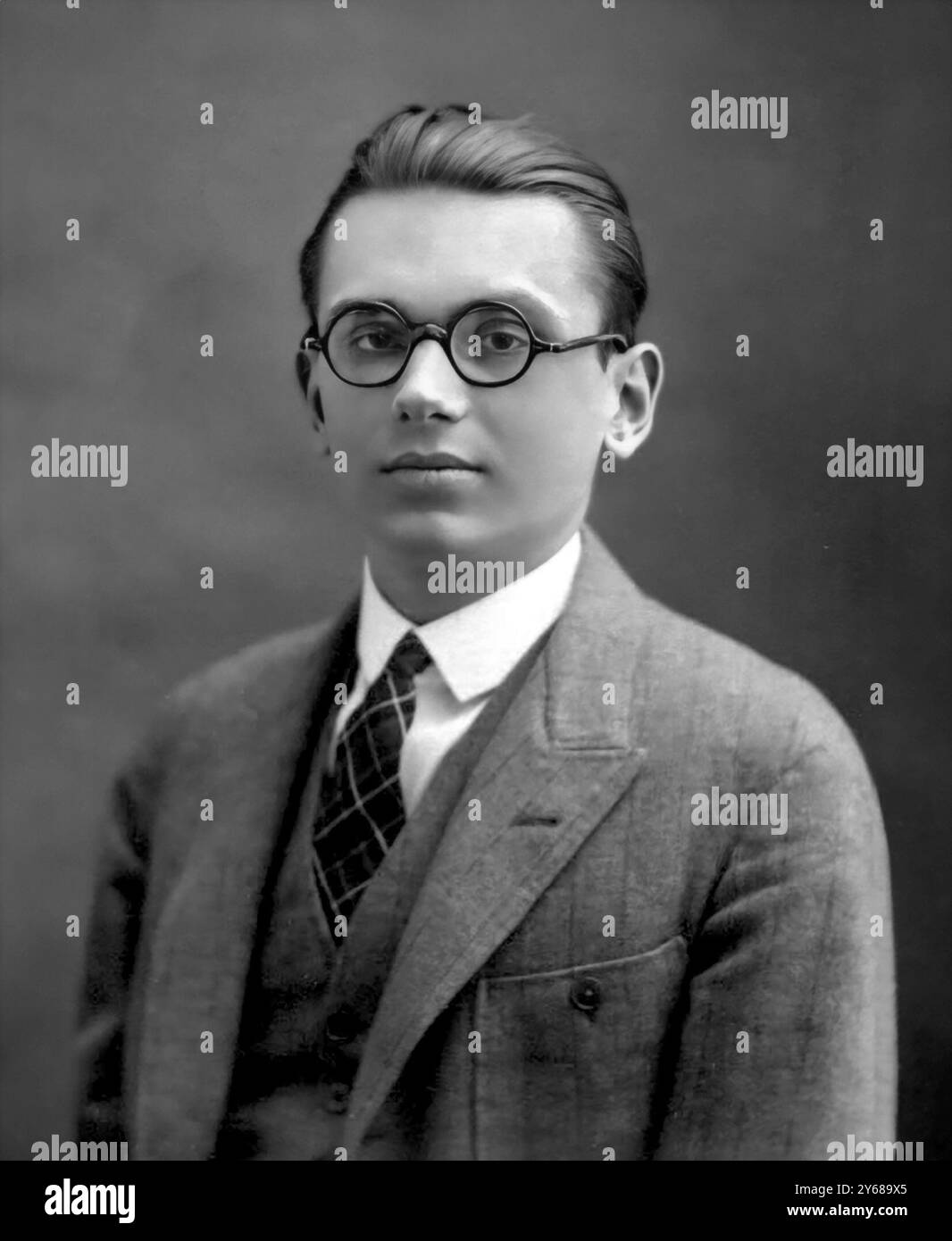 Kurt Godel. Portrait du mathématicien et philosophe Kurt Friedrich Gödel (1906-1978), étudiant en 1925 Banque D'Images