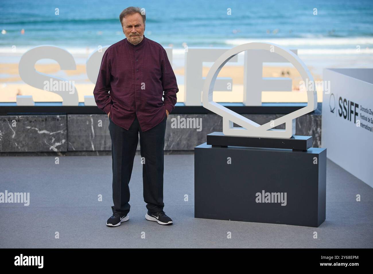 Donostia-Saint-Sébastien, pays Basque, Espagne. 24 septembre 2024. Festival du film. SSIFF 72. Franco Nero sur la terrasse Kursaal lors de la photocall lors de la 72ème édition du Festival International du film de San Sebastián Zinemaldia, à Donostia-San Sebastian le 24 septembre 2024. Crédit : Iñigo Alzugaray/cordon Press crédit : CORDON PRESS/Alamy Live News Banque D'Images
