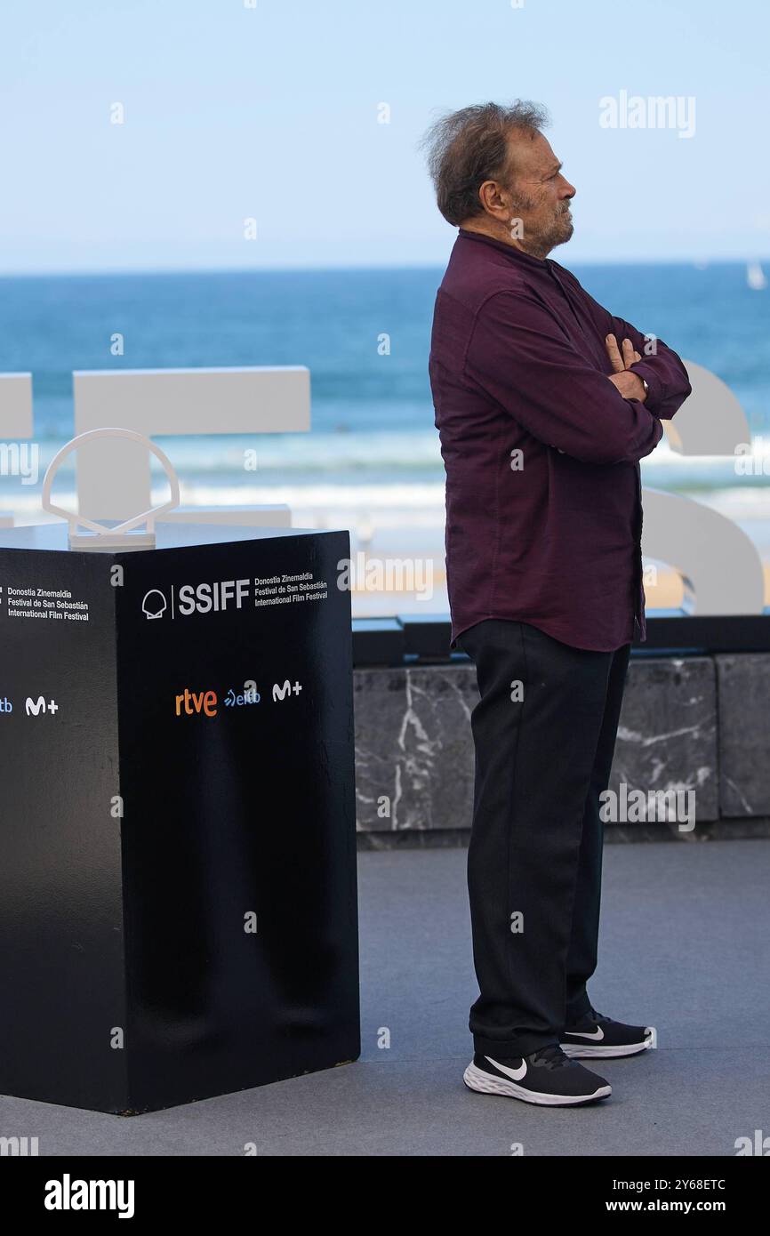 Donostia-Saint-Sébastien, pays Basque, Espagne. 24 septembre 2024. Festival du film. SSIFF 72. Franco Nero sur la terrasse Kursaal lors de la photocall lors de la 72ème édition du Festival International du film de San Sebastián Zinemaldia, à Donostia-San Sebastian le 24 septembre 2024. Crédit : Iñigo Alzugaray/cordon Press crédit : CORDON PRESS/Alamy Live News Banque D'Images