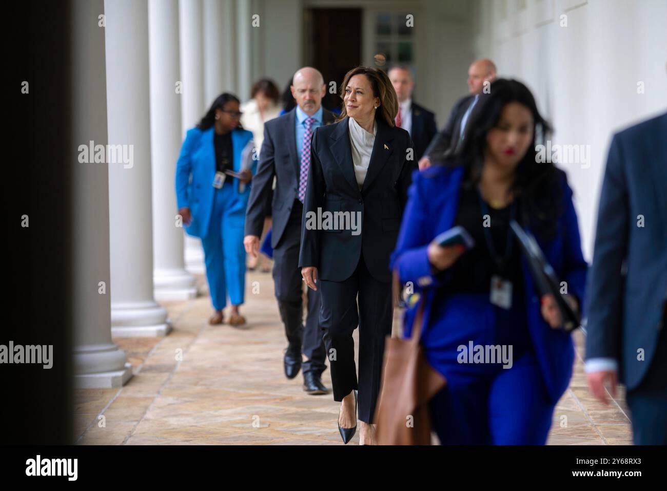 WASHINGTON DC, États-Unis - 22 juillet 2024 - le vice-président américain Kamala Harris prononce une allocution lors d'un événement de la Journée sportive de la NCAA à la Maison Blanche, le lundi 22 juillet 2024 à Banque D'Images