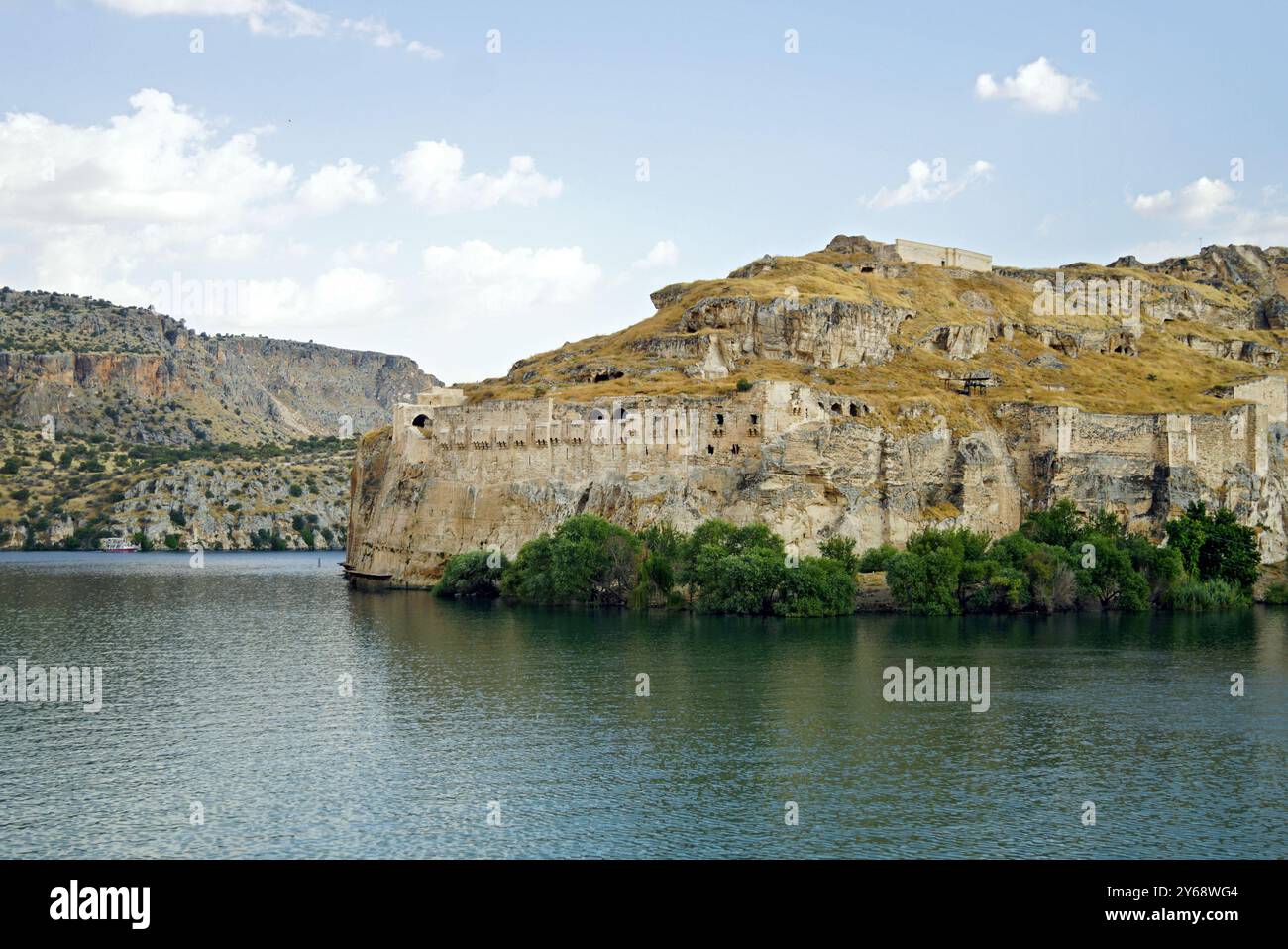 Le célèbre monument de l'Euphrate - forteresse de Rumkale (province de Gaziantep, Turquie). Vue sur l'ancien château construit dans le canyon de la rivière Banque D'Images