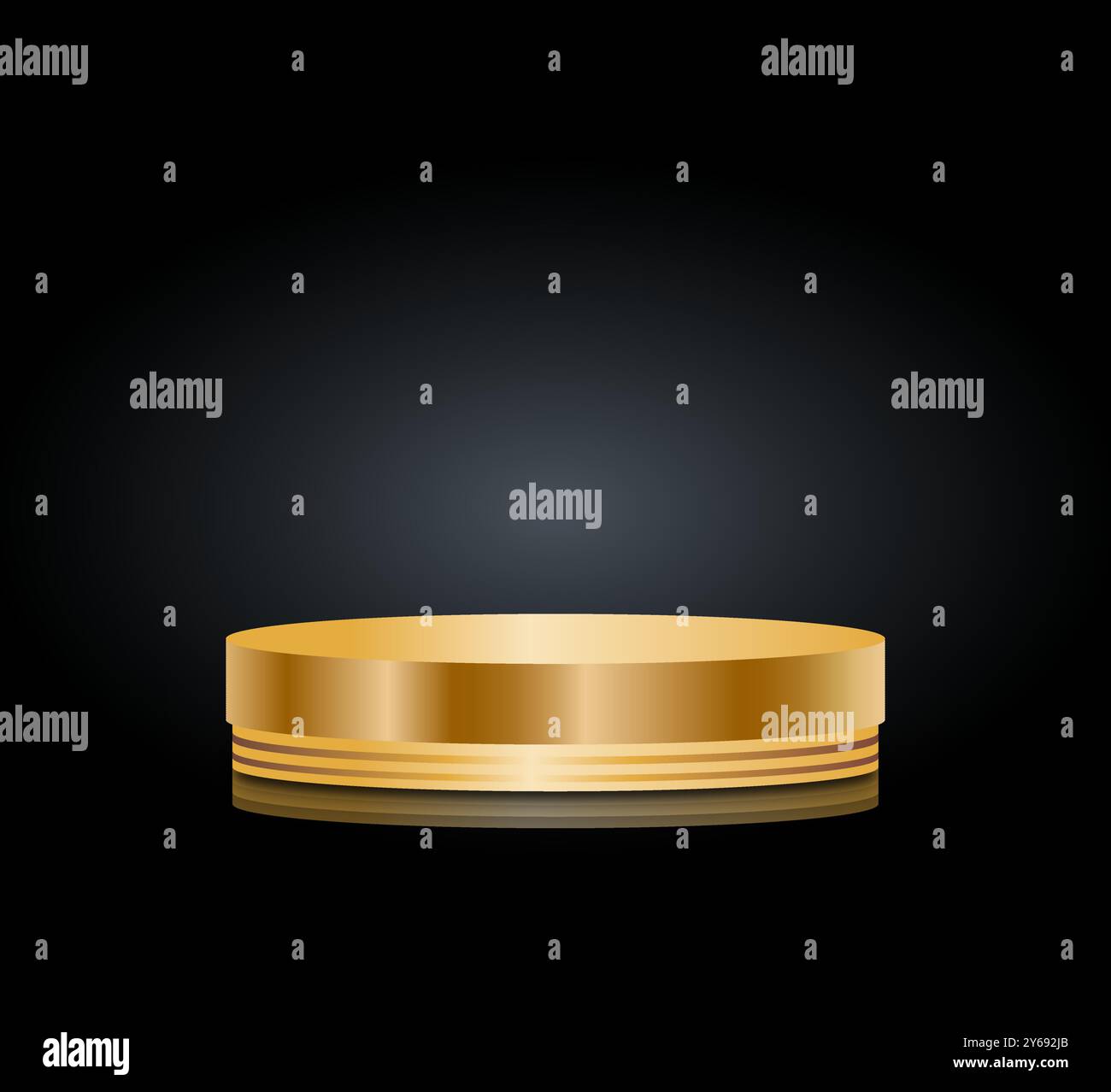 Podium doré avec fond sombre Illustration de Vecteur