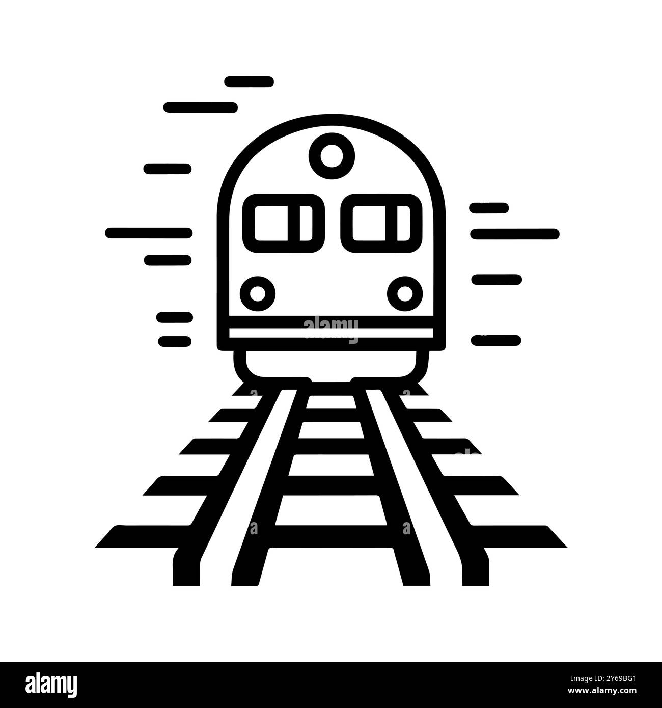 icône de chemin de fer ou symbole de ligne moderne. Dessin au trait vectoriel et conception d'icône avec contour audacieux. Noir et blanc Pixel Perfect symbole minimaliste isolé whi Illustration de Vecteur