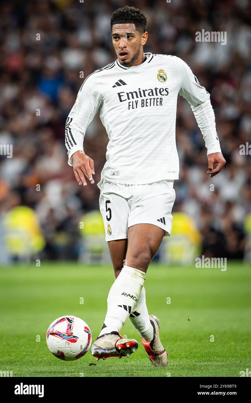 Jude BELLINGHAM du Real Madrid lors du championnat espagnol de football LaLiga entre le Real Madrid et le Deportivo Alaves le 24 septembre 2024 au stade Santiago Bernabeu de Madrid, Espagne Banque D'Images