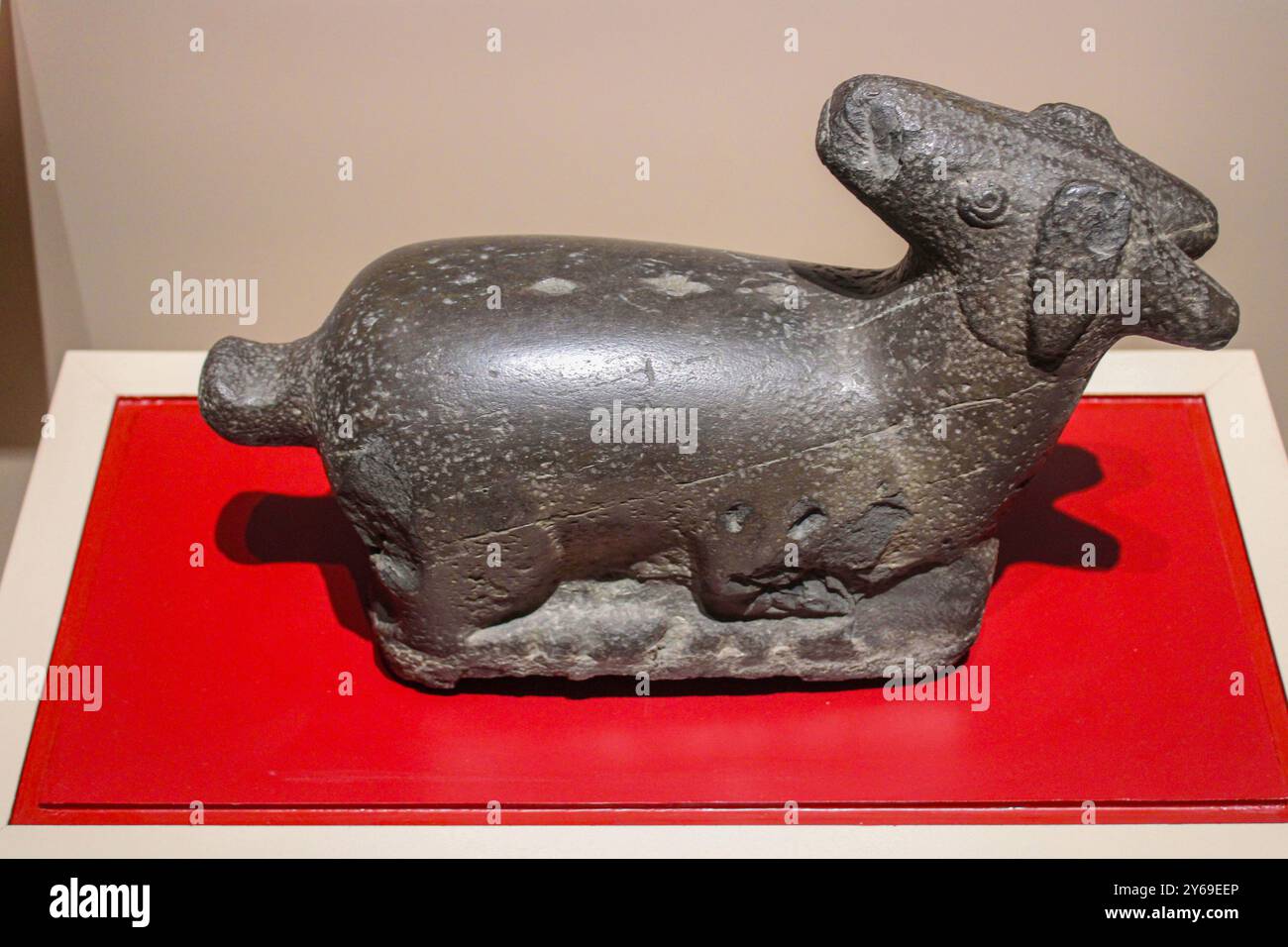 Bangkok, Thaïlande, Asie du Sud-est, Asie. Musée national de Bangkok. Sculpture d'un cerf, CA 7ème - 8ème siècle après JC. Banque D'Images Bangkok, Thaïlande, Asie du Sud-est, Asie. Musée national de Bangkok. Sculpture d'un cerf, CA 7ème - 8ème siècle après JC. Banque D'Images