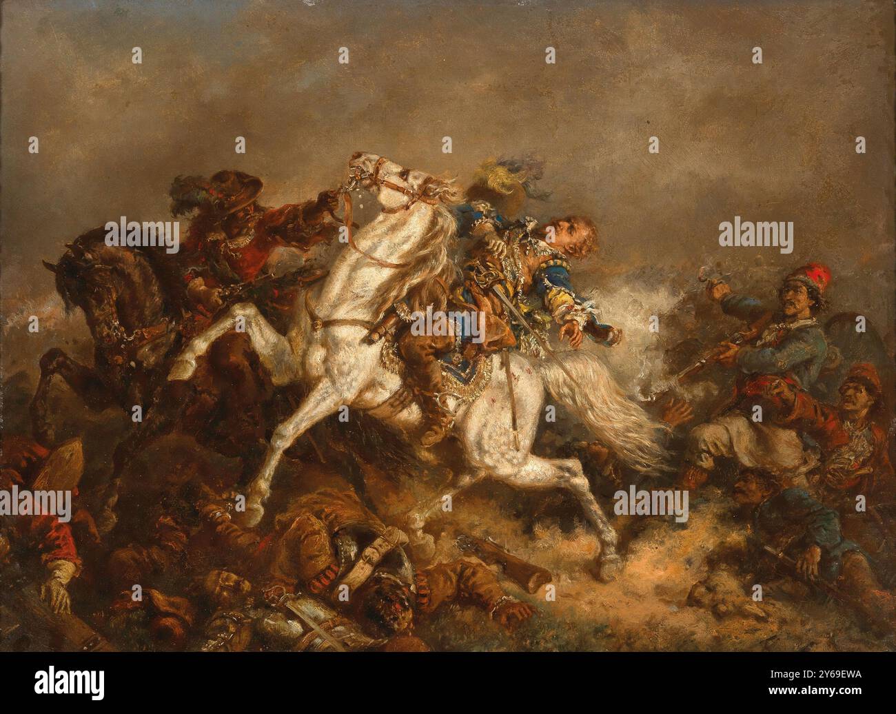 Le roi Gustave II Adolphe de Suède (1594-1632) à la bataille de Lützen le 16 novembre 1632. Musée : COLLECTION PRIVÉE. Auteur : FRIEDRICH KAISER. Banque D'Images