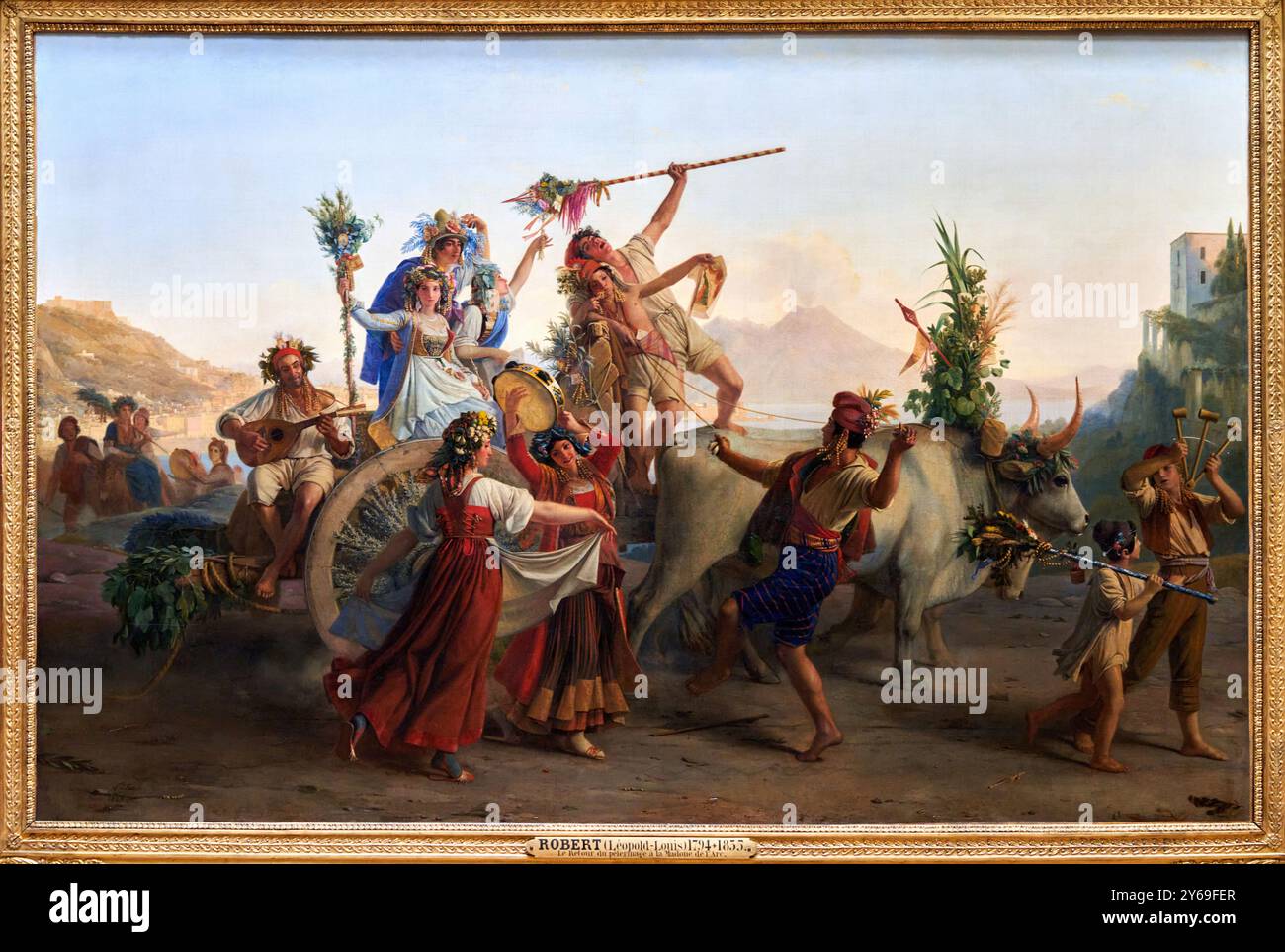 Retour du pèlerinage à la Madonna dell'Arco, près de Naples, huile sur toile, salon de 1827-1828, Léopold ROBERT, la chaux-de-Fonds (Suisse), 1794 - Venise (Italie), 1835, Musée du Louvre, Paris, France. Banque D'Images
