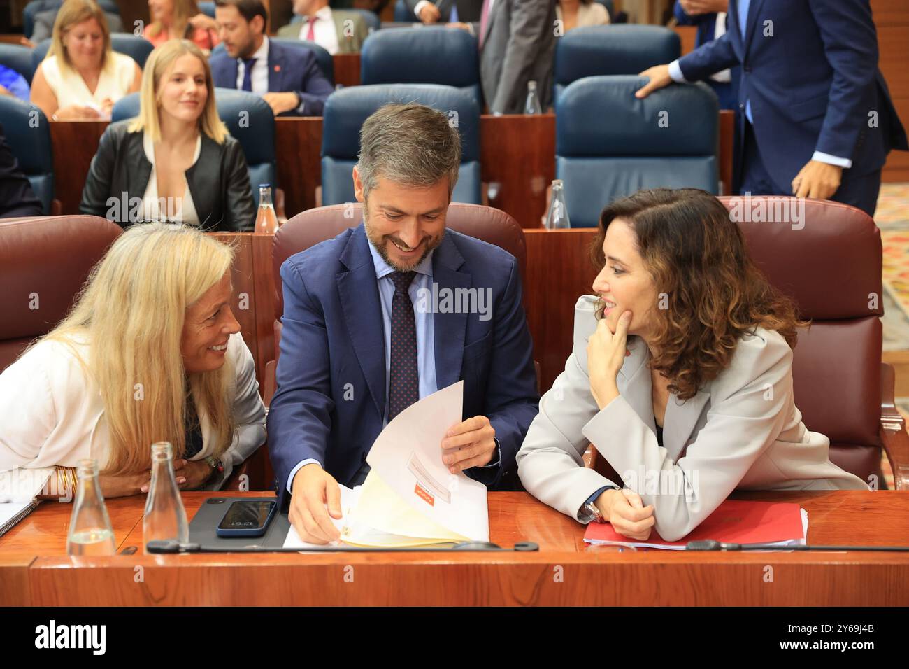 Madrid, 12/09/2024. Assemblée de Madrid. Première journée du débat sur l’état de la région avec l’intervention de la présidente de la CAM, Isabel Díaz Ayuso. Photo : Jaime García. ARCHDC. Crédit : album / Archivo ABC / Jaime García Banque D'Images