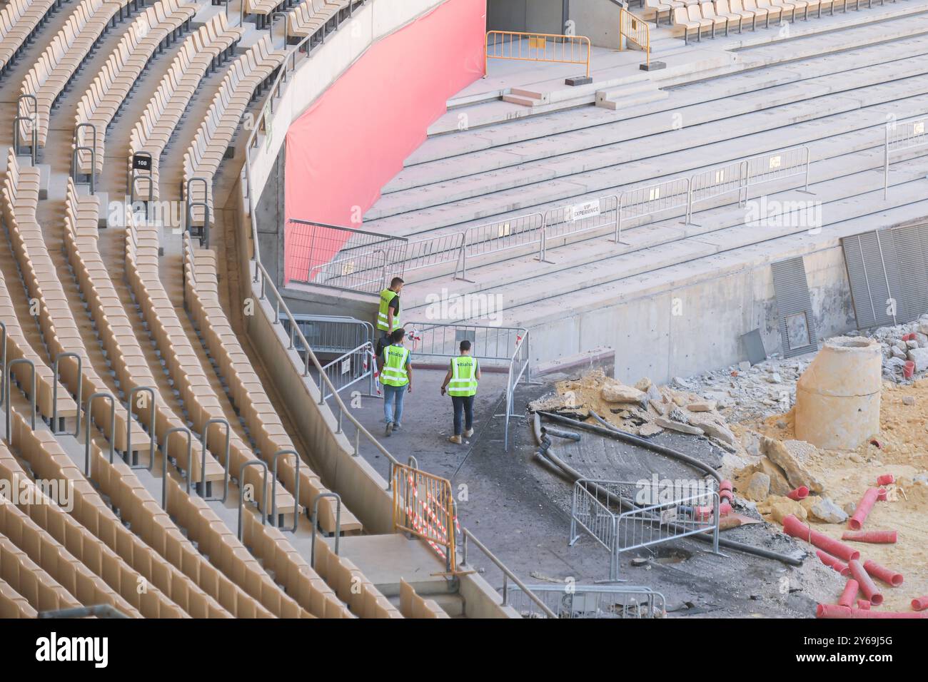 Séville, 14/08/2024. Travaux au stade la Cartuja pour augmenter la capacité. Photo : JM Serrano. Archsev. Crédit : album / Archivo ABC / Juan Manuel Serrano Becerra Banque D'Images