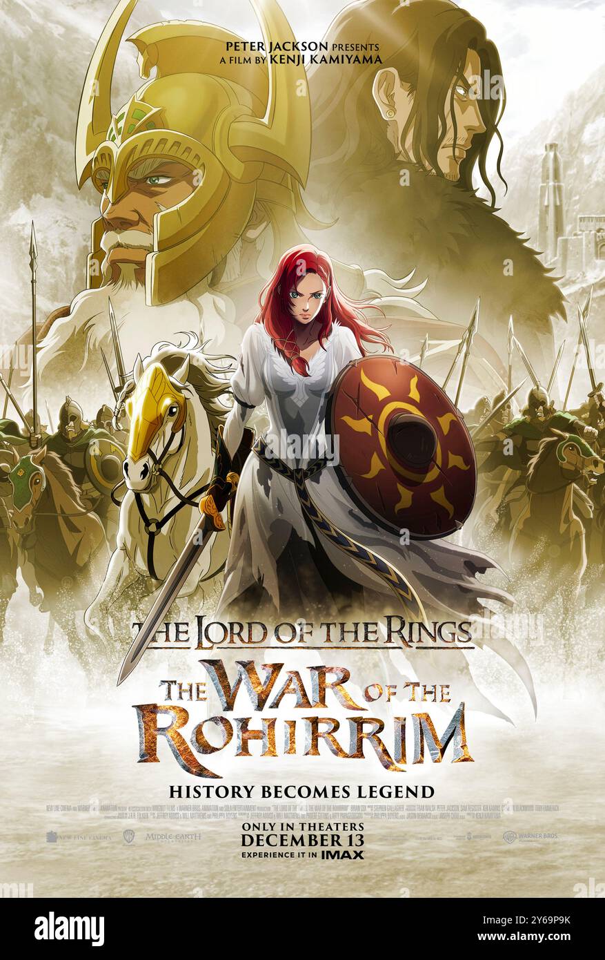 Le Seigneur des anneaux : la guerre des Rohirrim (2024) réalisé par Kenji Kamiyama et mettant en vedette Brian Cox, Miranda Otto et Lorraine Ashbourne. Une histoire captivante de la dernière prise de position de Helm Hammerhand contre les forces de Wulf. Affiche US One Sheet ***USAGE ÉDITORIAL SEULEMENT***. Crédit : BFA / Warner Bros Banque D'Images