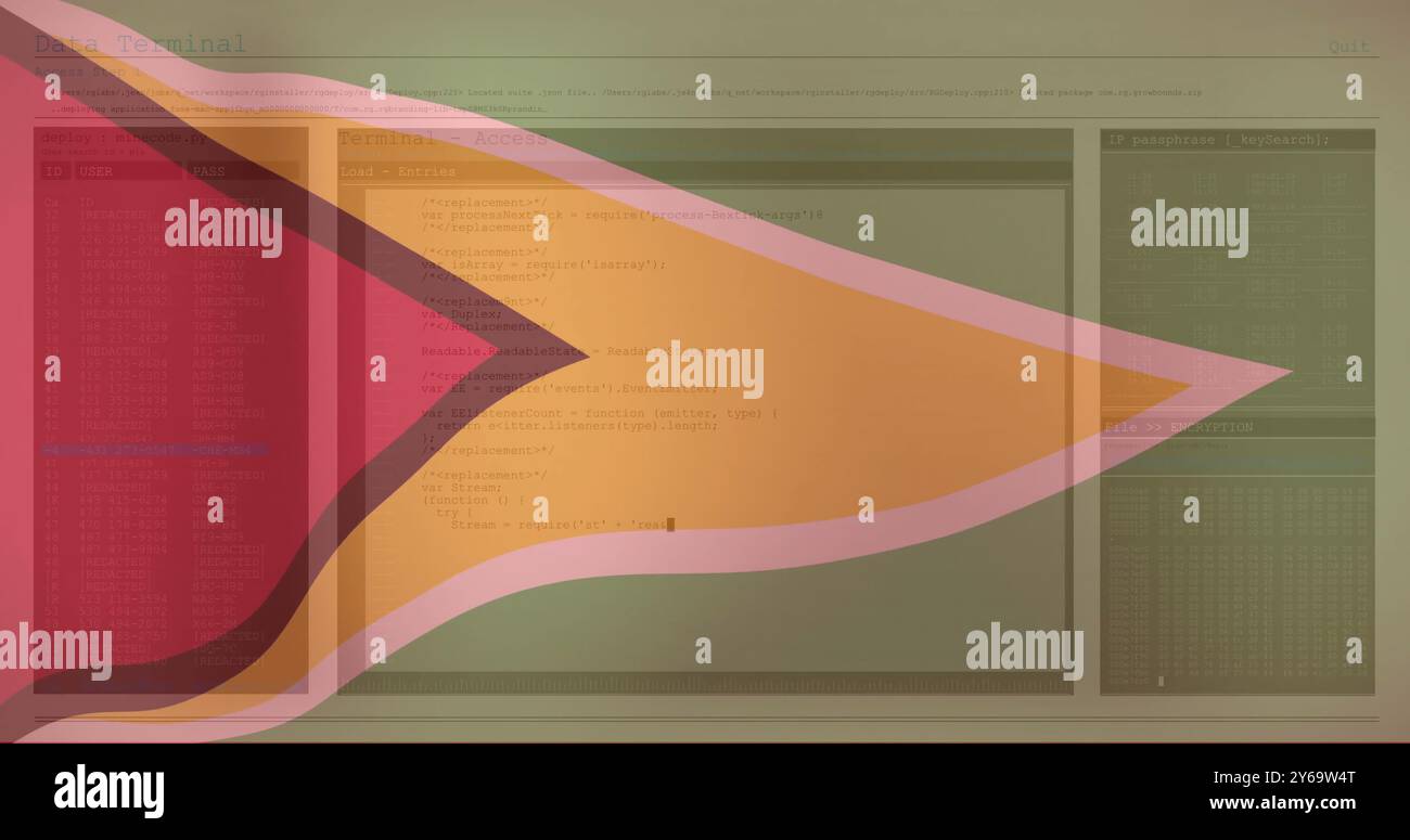 Code de programmation sur écran d'ordinateur avec des formes abstraites image au-dessus Banque D'Images