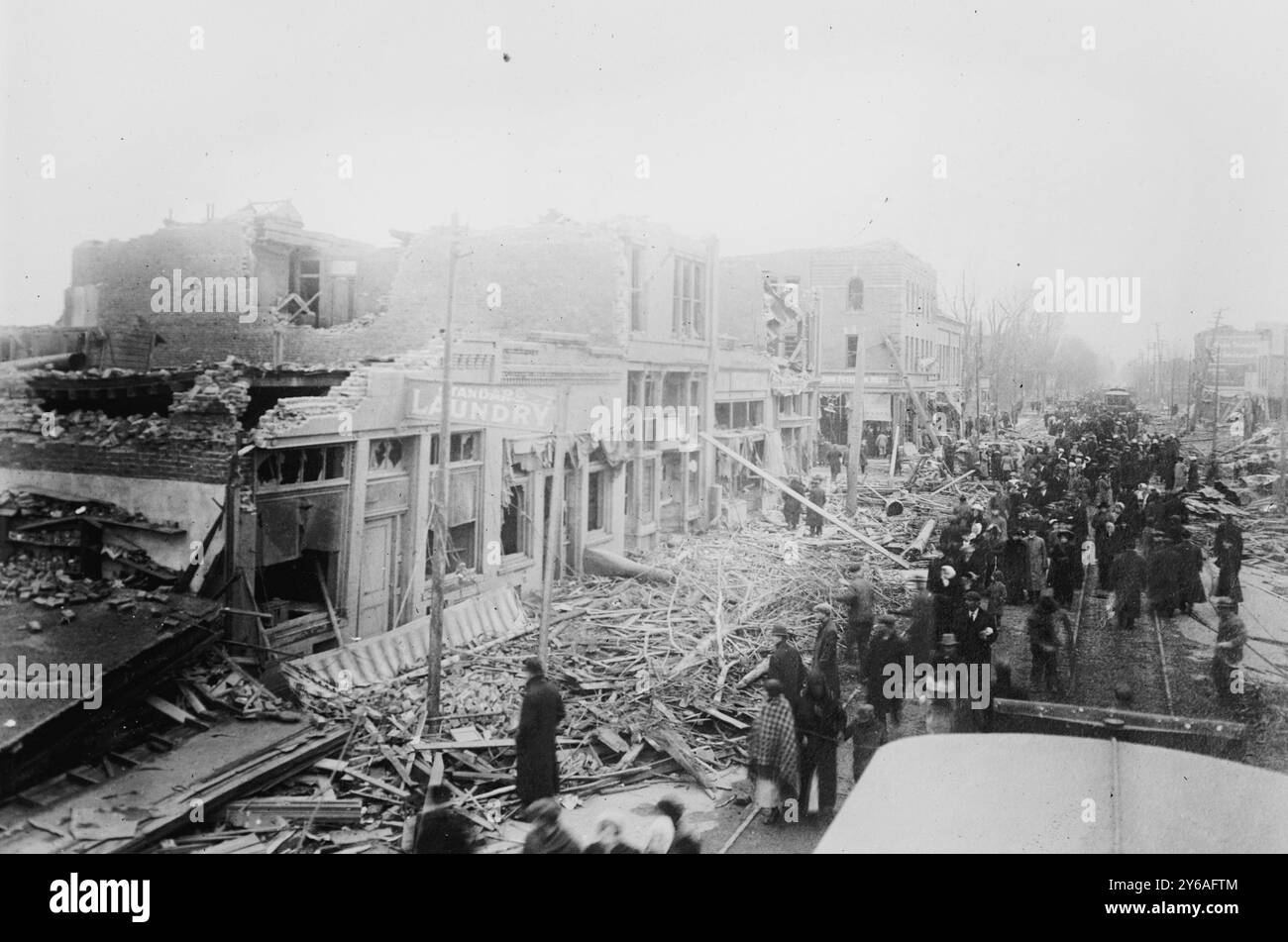 Omaha, 24th & Lake Ste. Après le cyclone, entre environ 1910 et environ 1915, Omaha, négatifs verre, 1 négatif : verre ; 5 x 7 po. ou plus petit. Banque D'Images