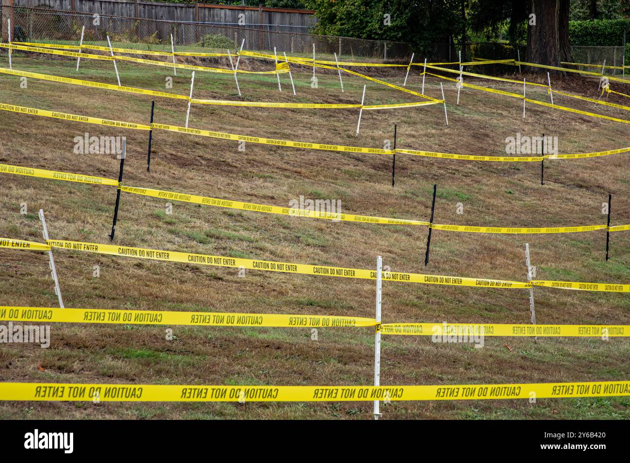 WA25673-00...WASHINGTON - Un parcours compliqué et difficile à la Choice Academy Cyclocross Race. Banque D'Images