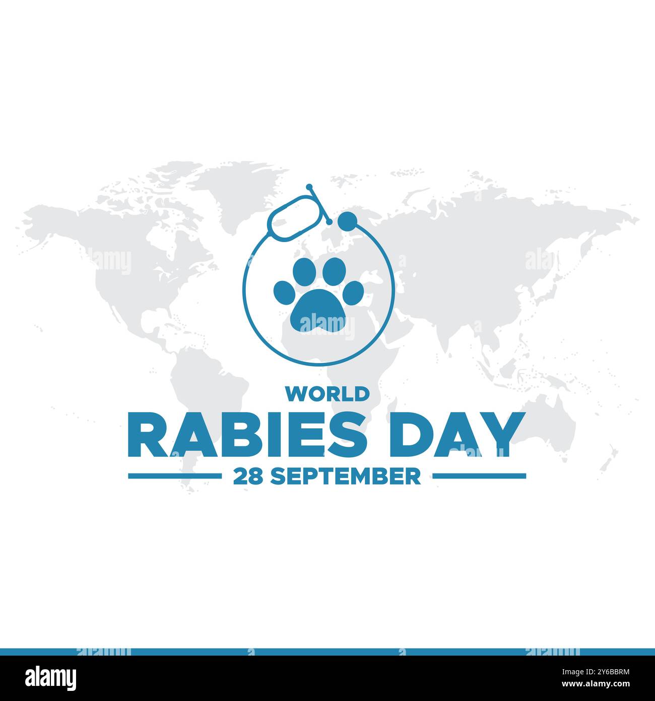 Journée mondiale de la rage, 28 septembre, carte de voeux, modèle de médias sociaux, modèle modifiable, conception de bannière, de poteau, de flyer. Conception du concept de la Journée mondiale de la rage. Illustration de Vecteur