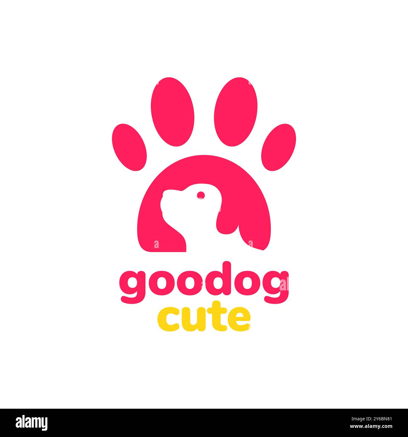 patte chien animaux pied modern minimal coloré logo mascotte logo illustration vectorielle Illustration de Vecteur
