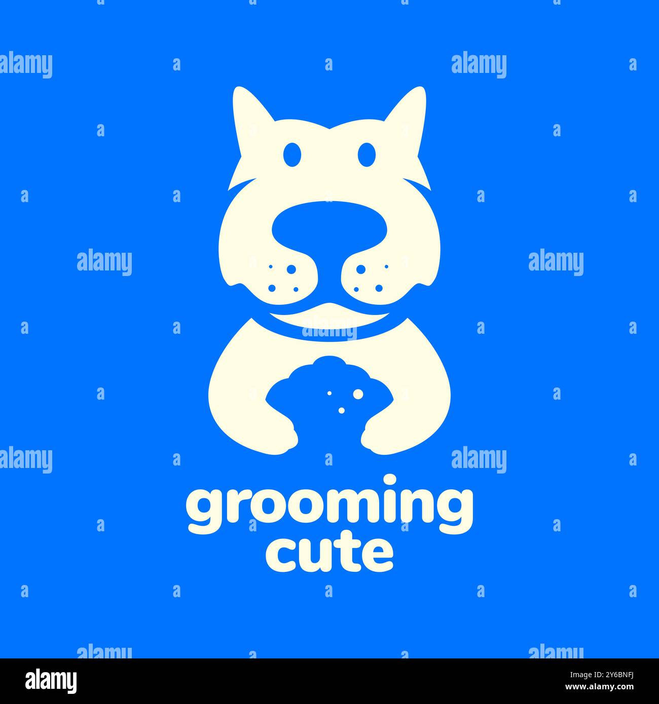 chien toilettage animaux propres mascotte de mousse de lavage simple modern dessin animé logo vectoriel illustration Illustration de Vecteur