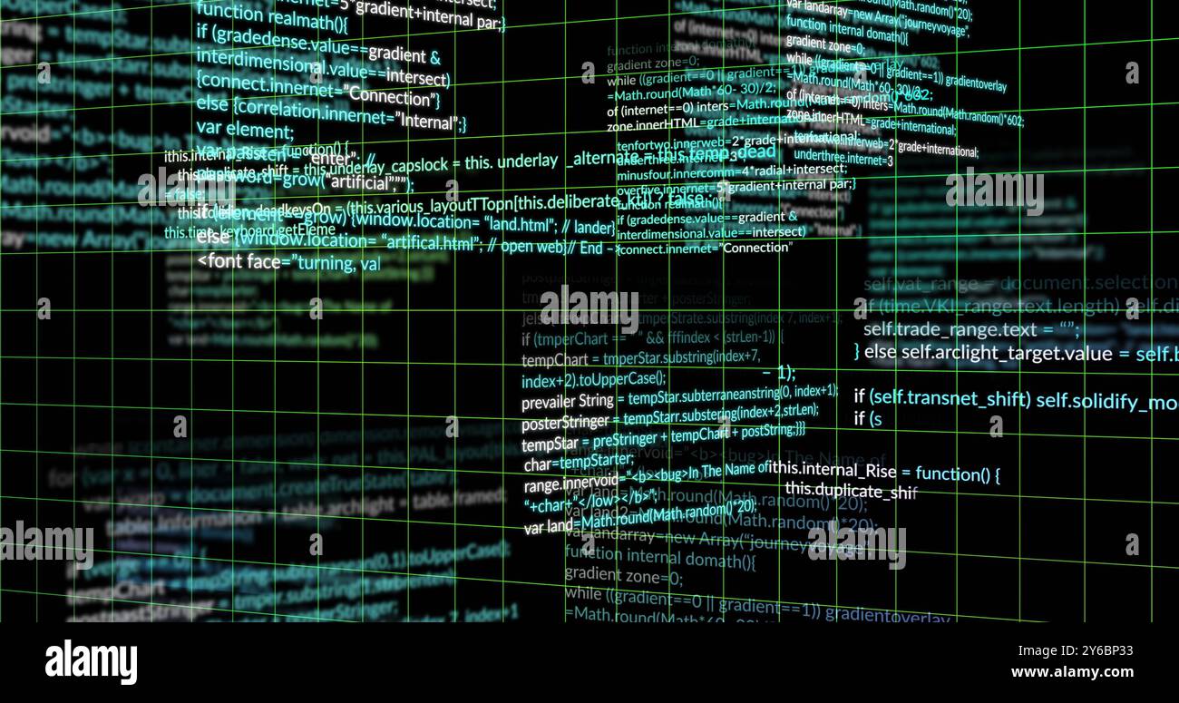 Image du traitement des données numériques sur fond noir Banque D'Images