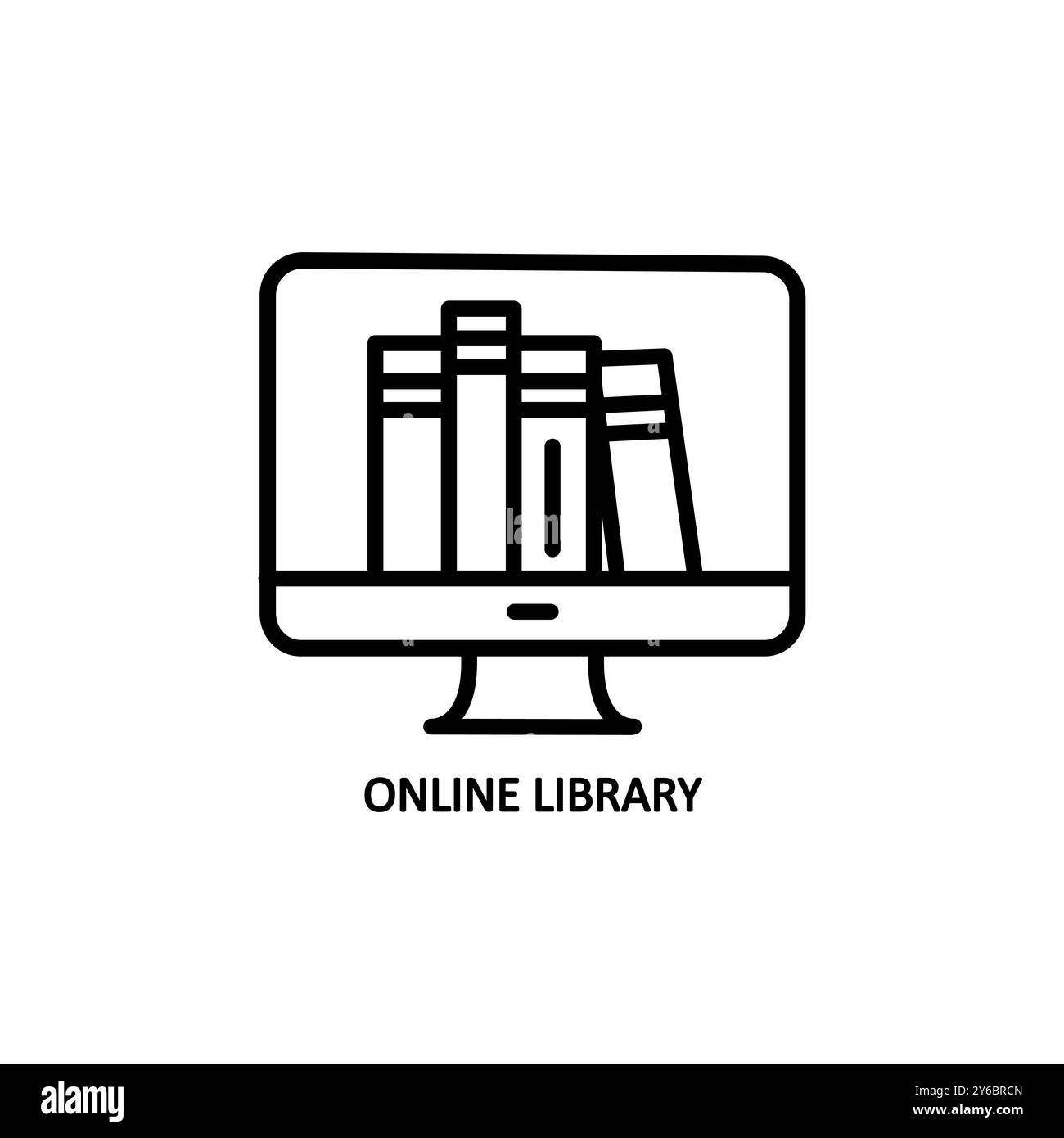 Icône de bibliothèque linéaire en ligne dans le vecteur. Logotype Illustration de Vecteur